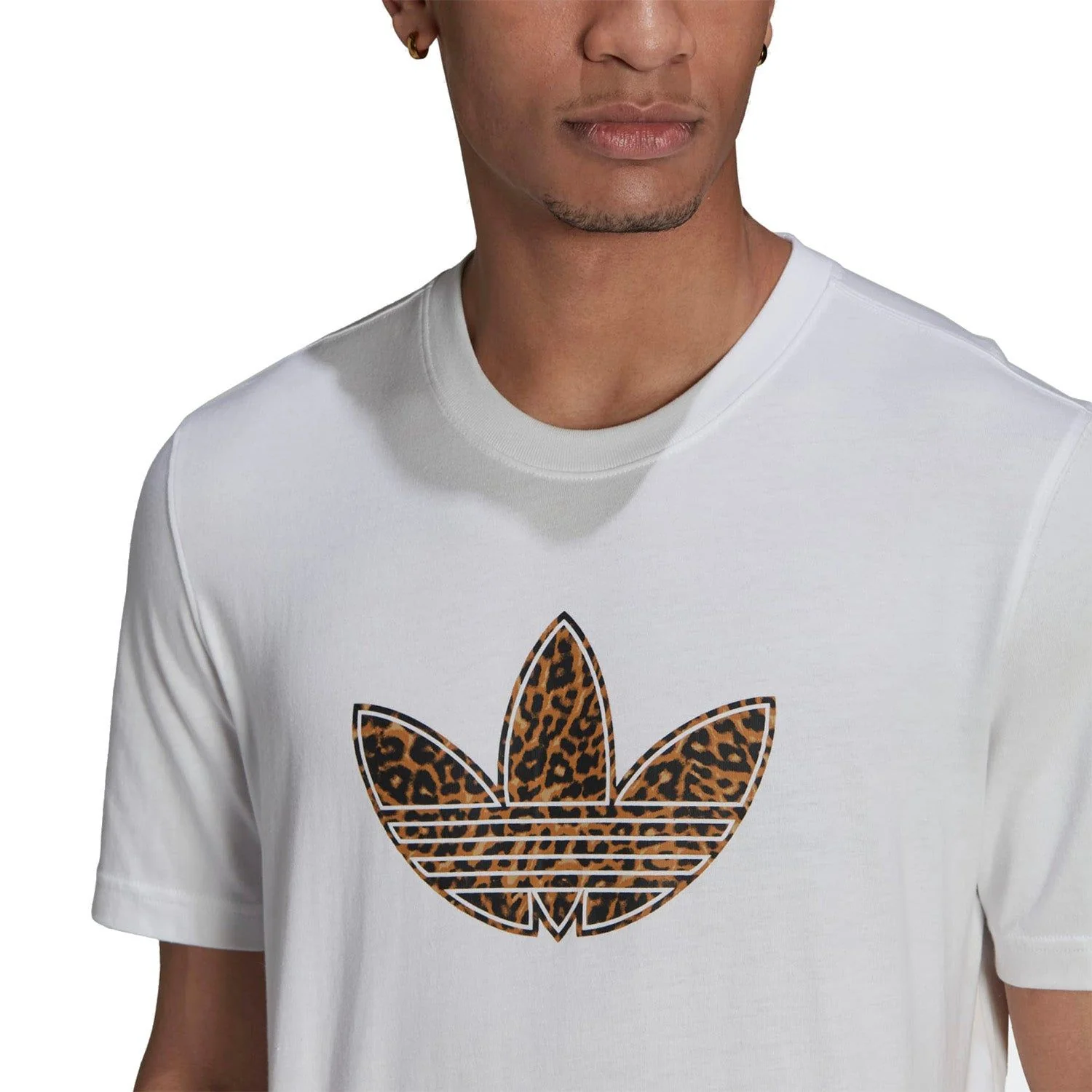 adidas Originals SPRT Trefoil Animal Print Tee - White - Image 4