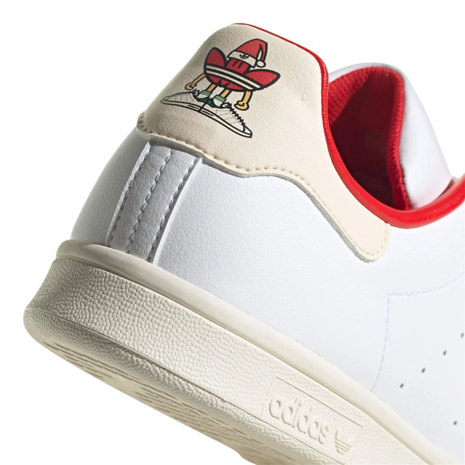 adidas Originals Stan Smith Candy Cane Christmas Shoes - White Red - Image 2