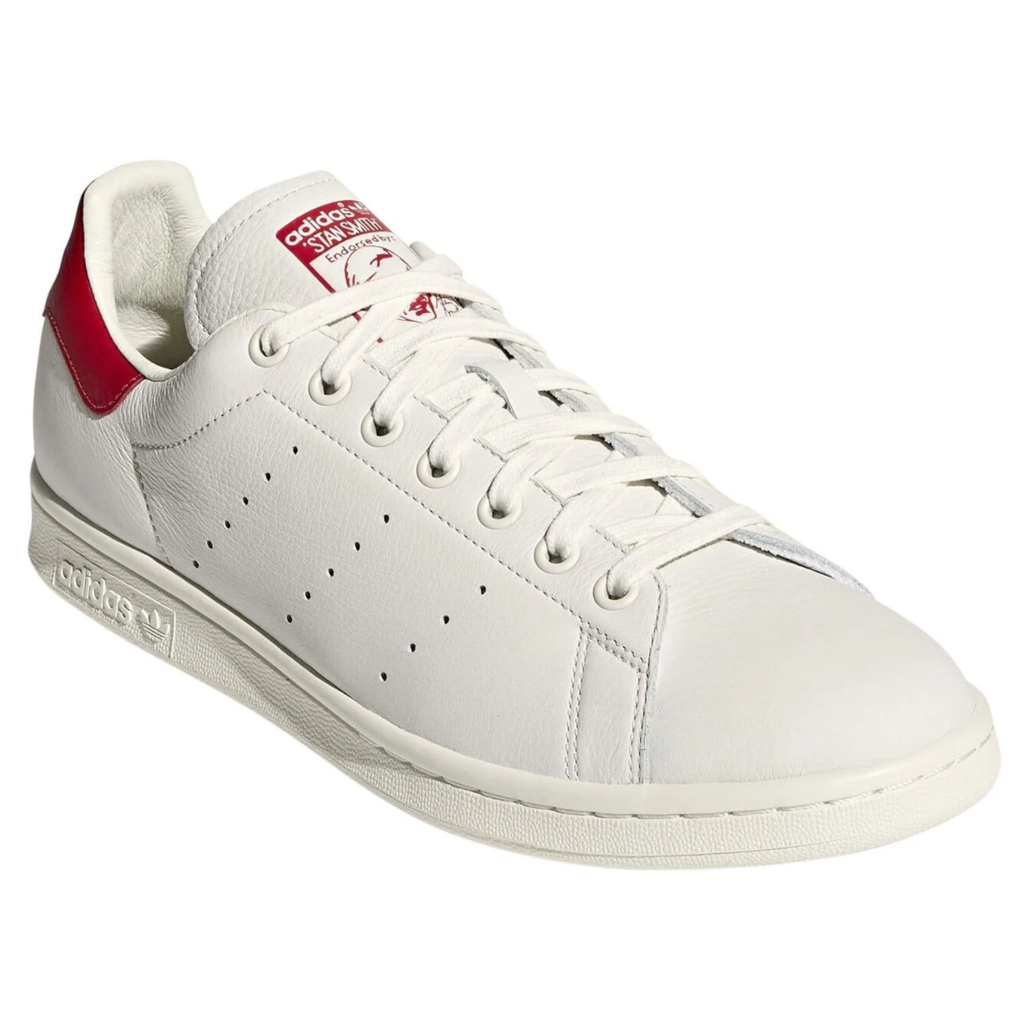 adidas Originals Stan Smith Premium Trainers - Chalk White & Red - Image 2