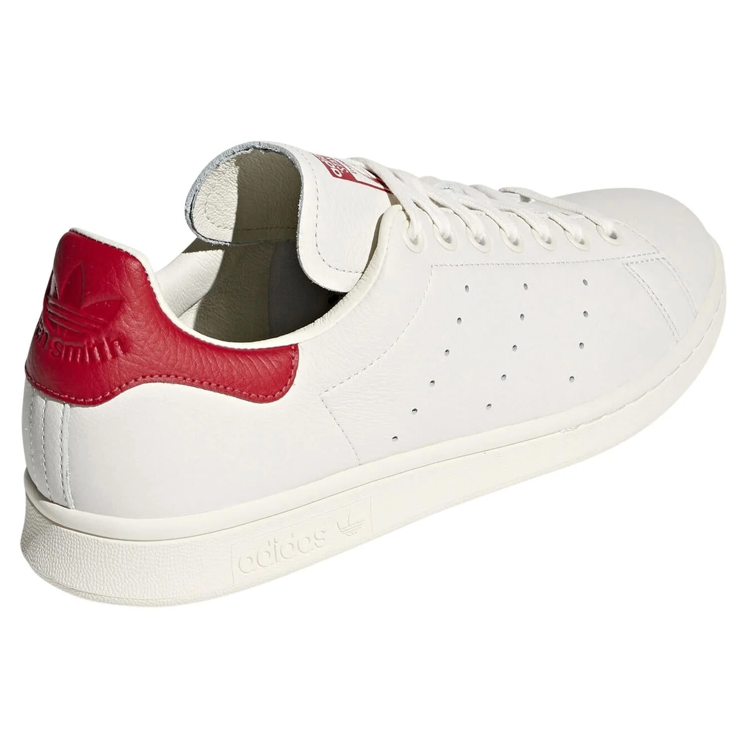 adidas Originals Stan Smith Premium Trainers - Chalk White & Red - Image 3