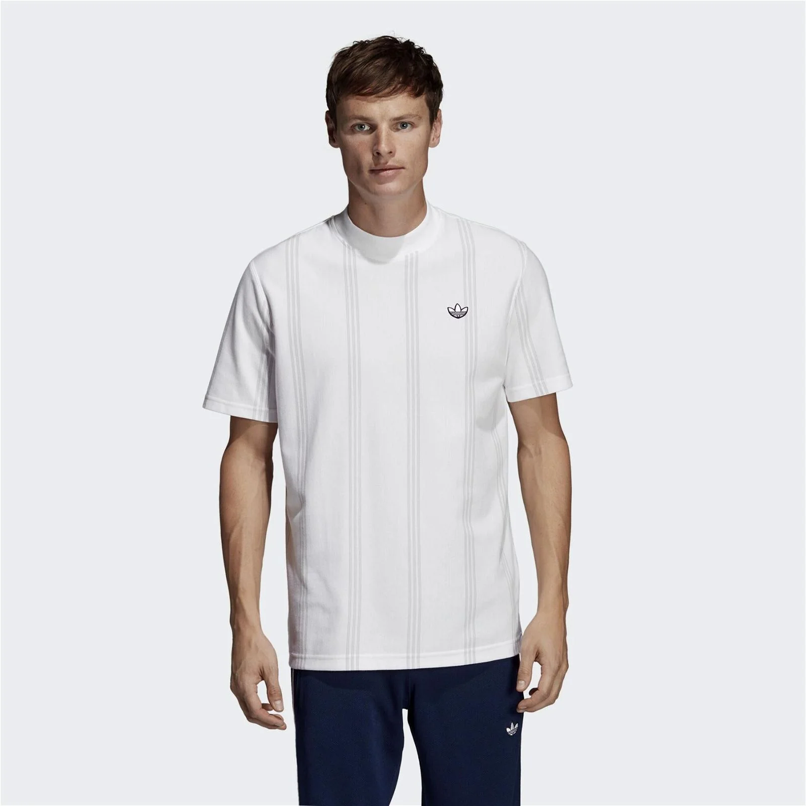 adidas Originals Stand Collar T Shirt - White - Image 3