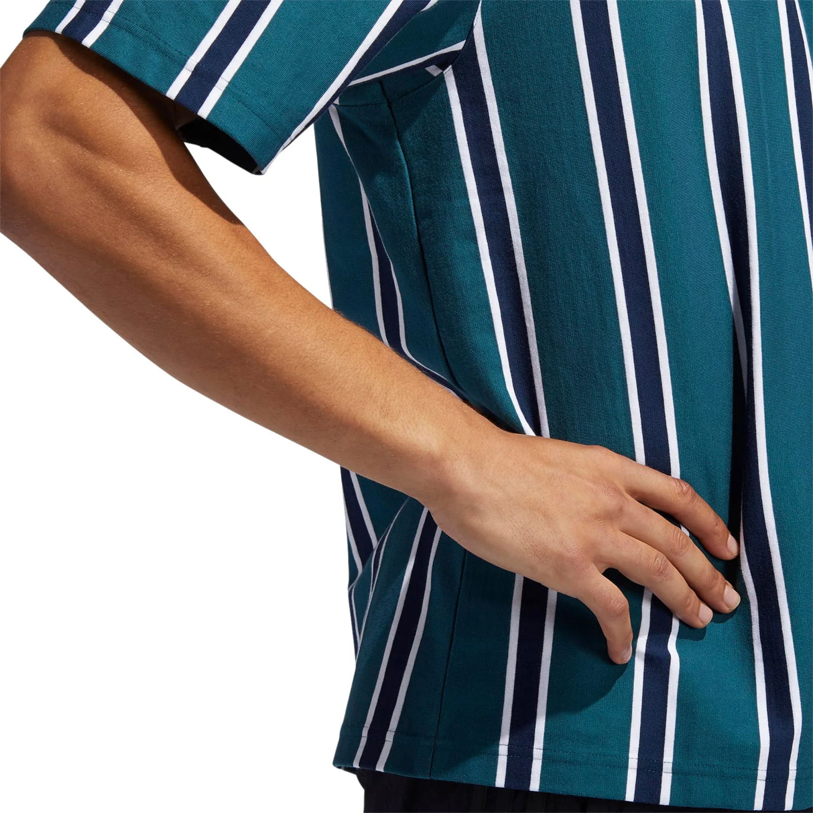 adidas Originals Stripe Polo Shirt - Green - Image 5