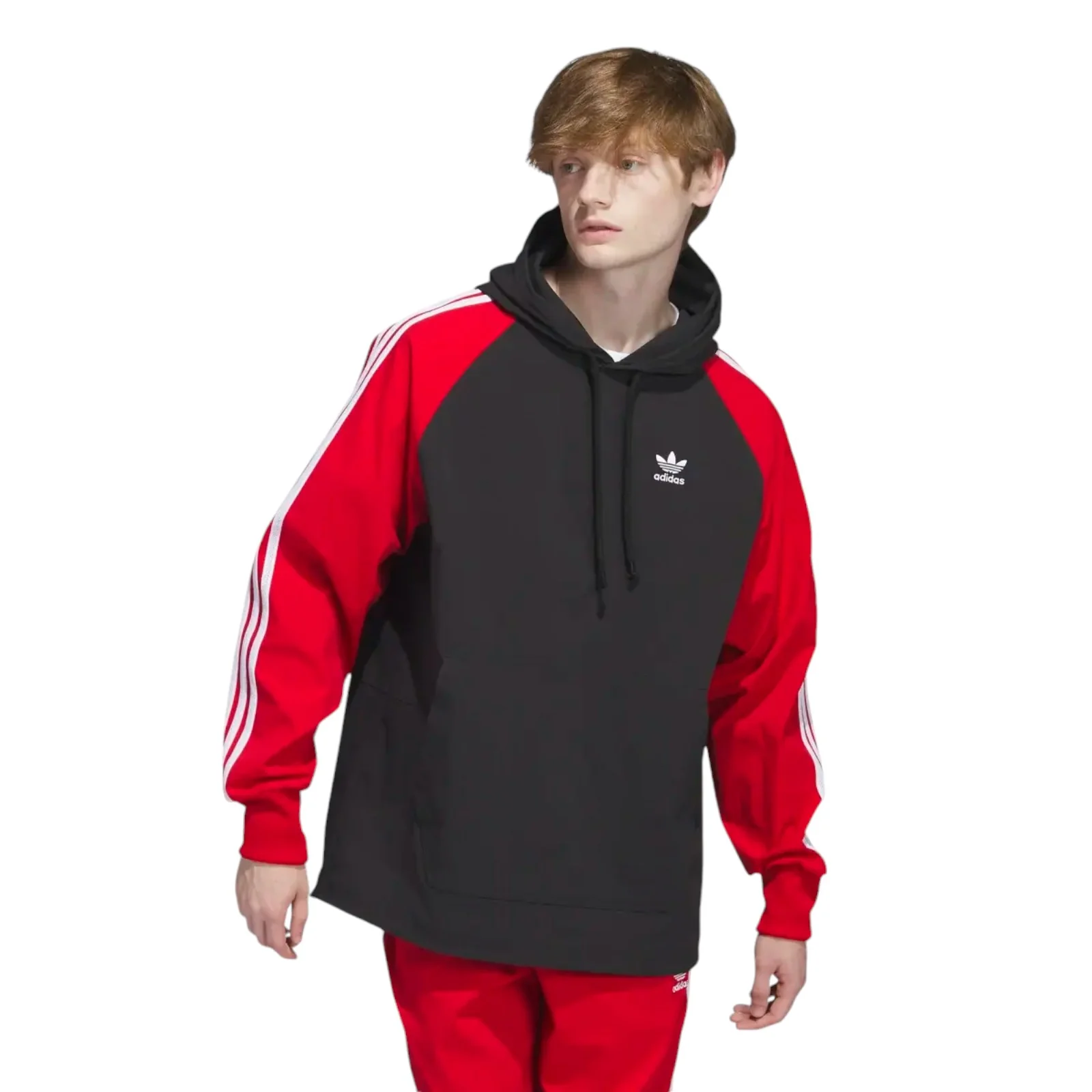 adidas Originals Superstar Hooded Windbreaker - Black / Red - Image 3