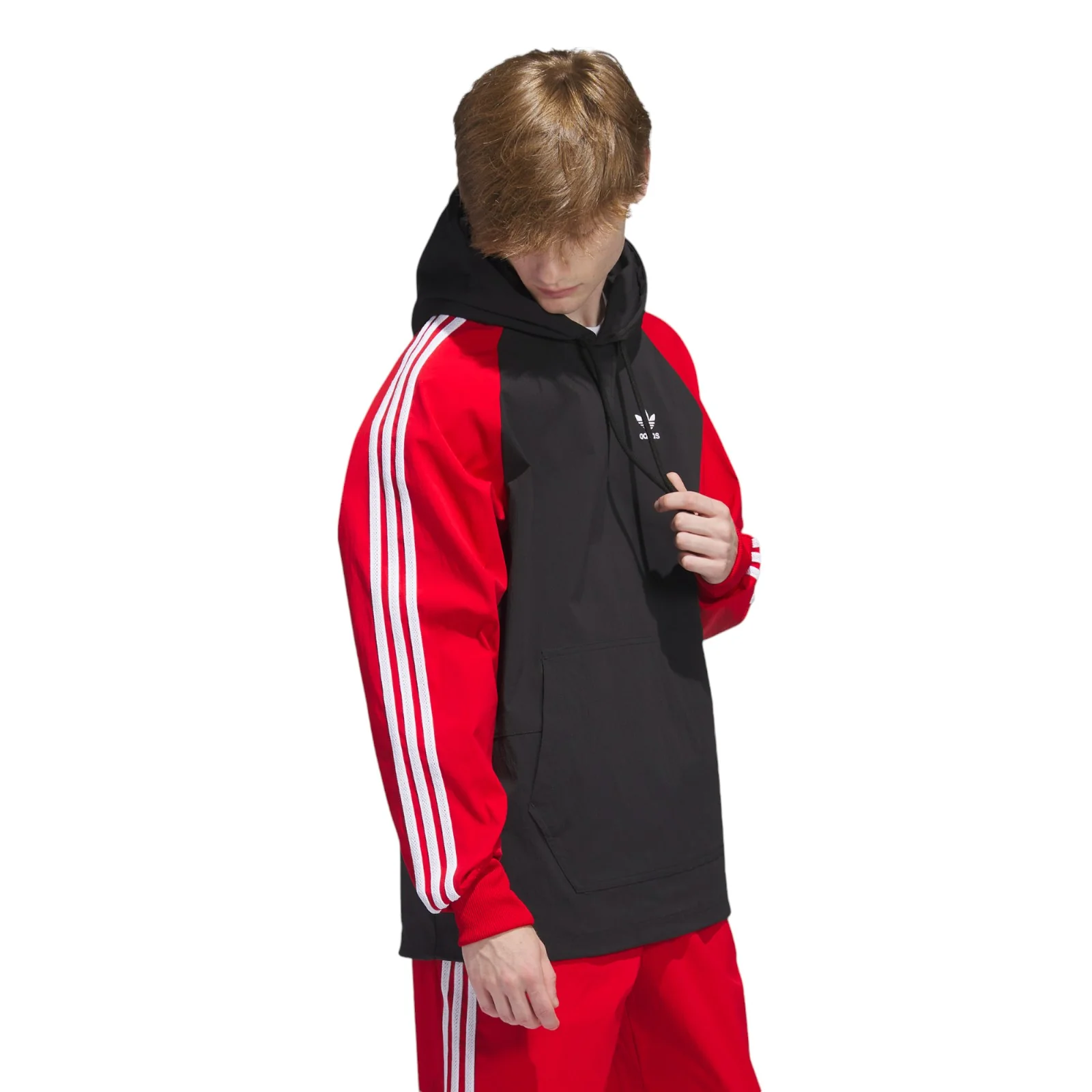adidas Originals Superstar Hooded Windbreaker - Black / Red - Image 4