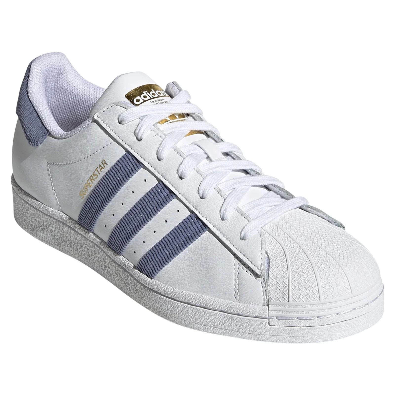 adidas Originals Superstar Shoes - White/Blue - Image 2