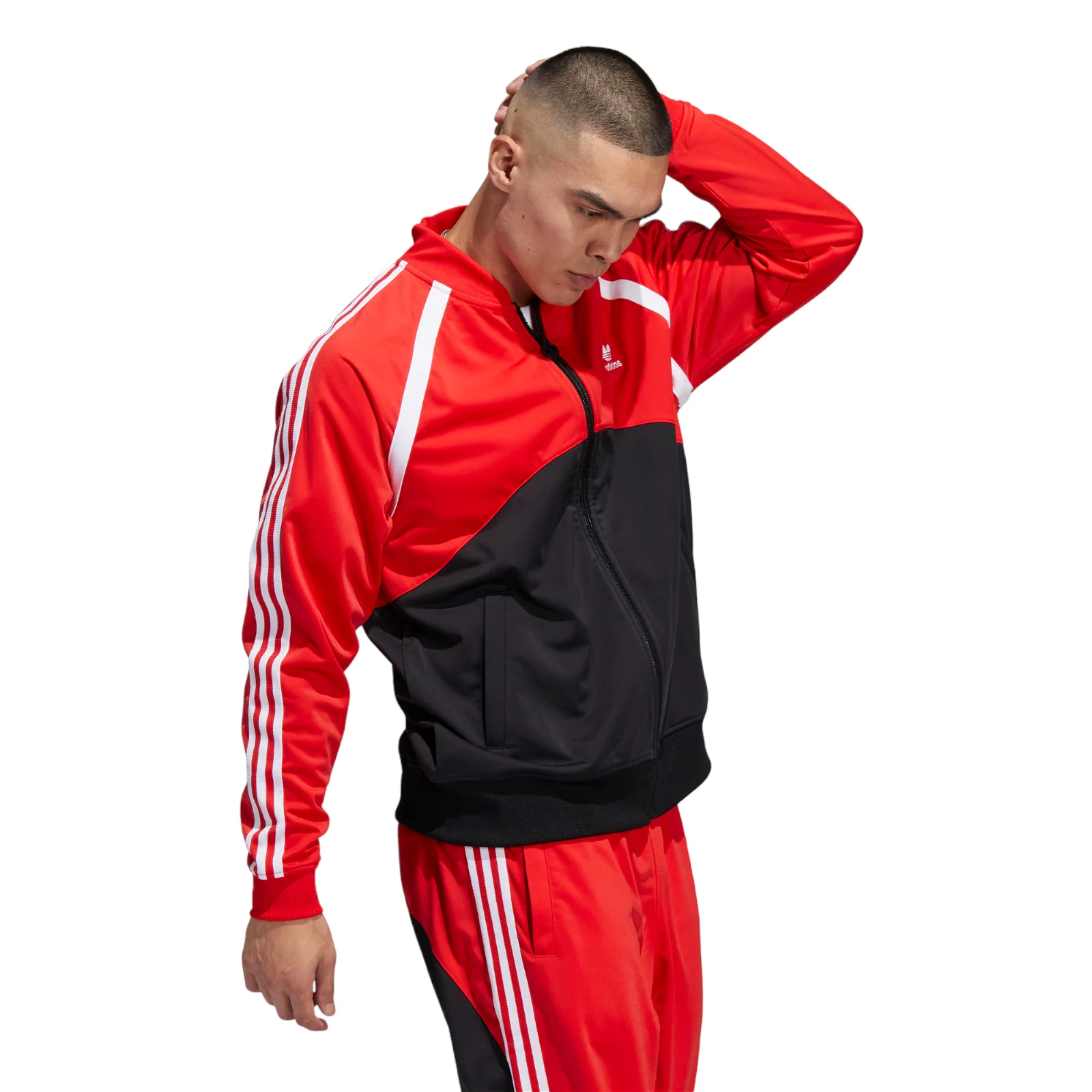 adidas Originals Superstar SST Blocked Track Top - Black Red - Image 5
