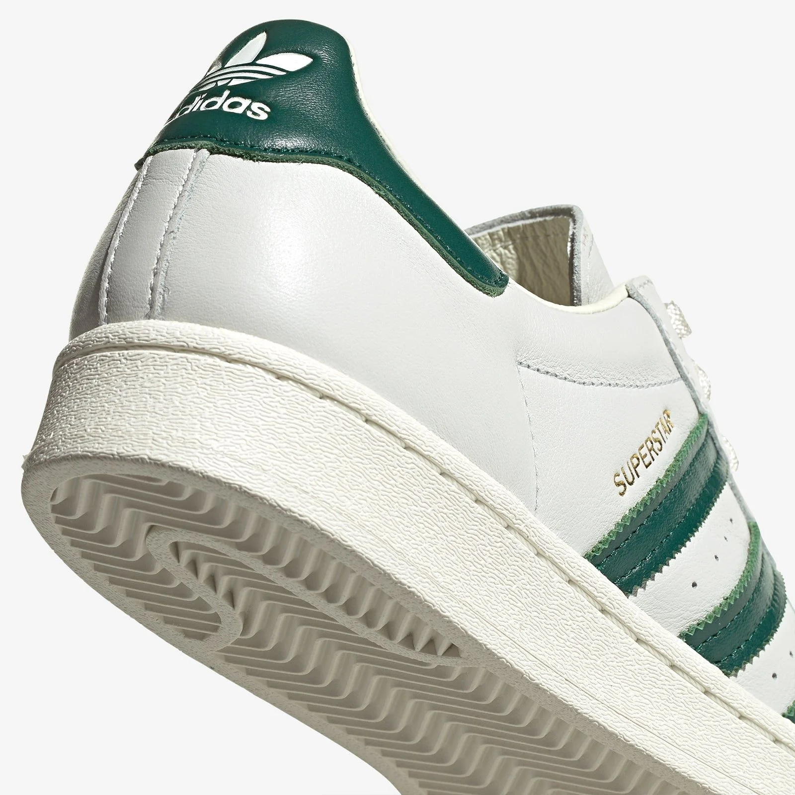 adidas Originals Superstar Trainers - Off White / Collegiate Green - Image 4