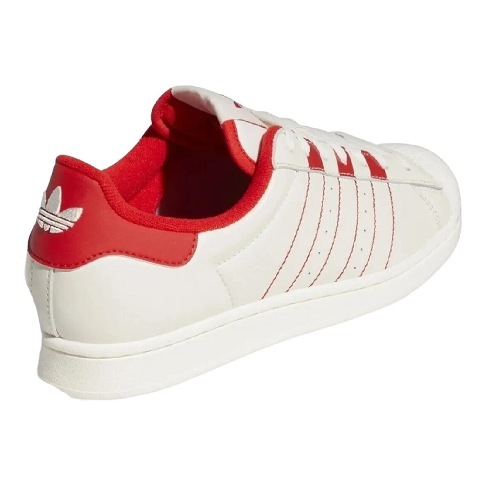 adidas Originals Superstar Trainers - White Vivid Red - Image 3