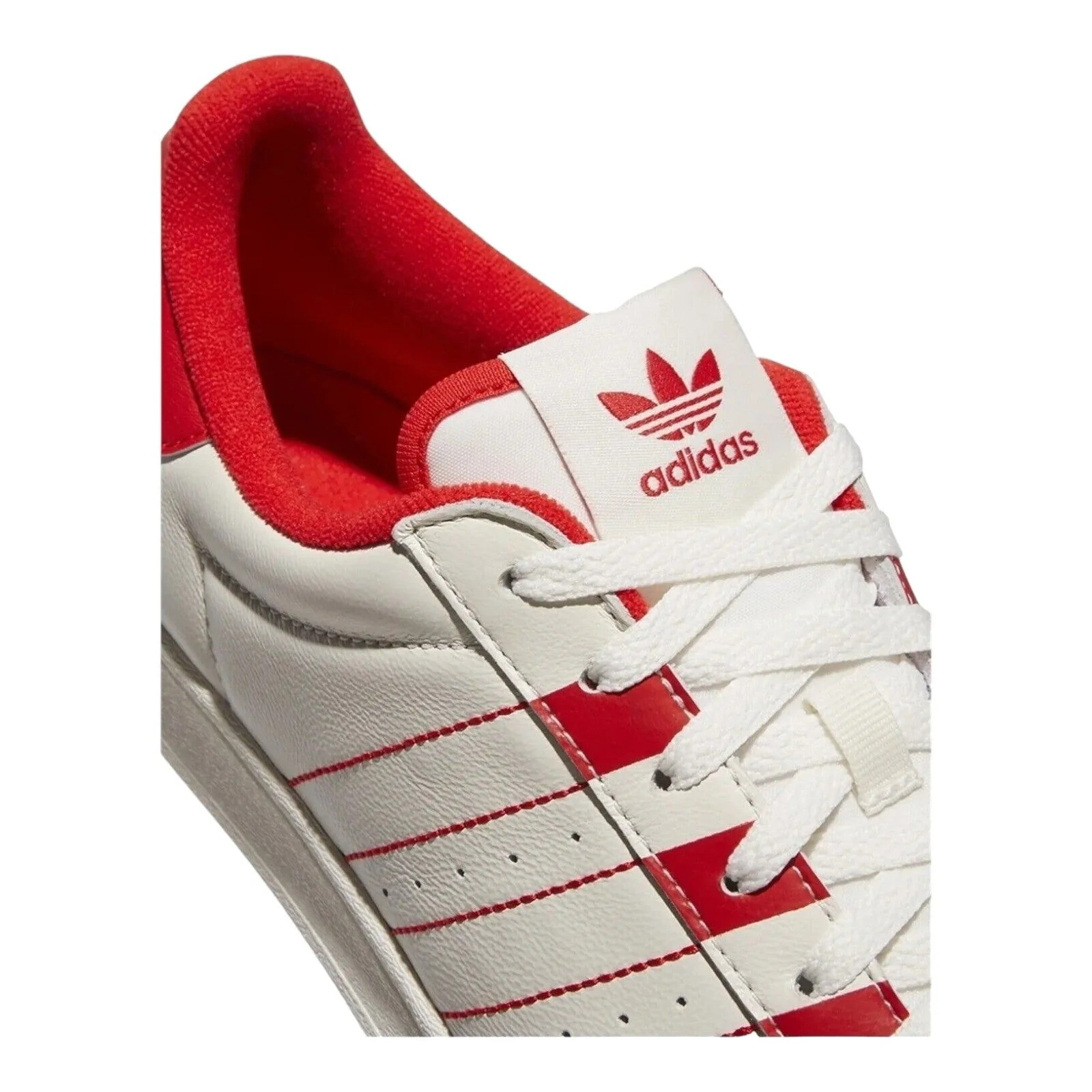 adidas Originals Superstar Trainers - White Vivid Red - Image 4