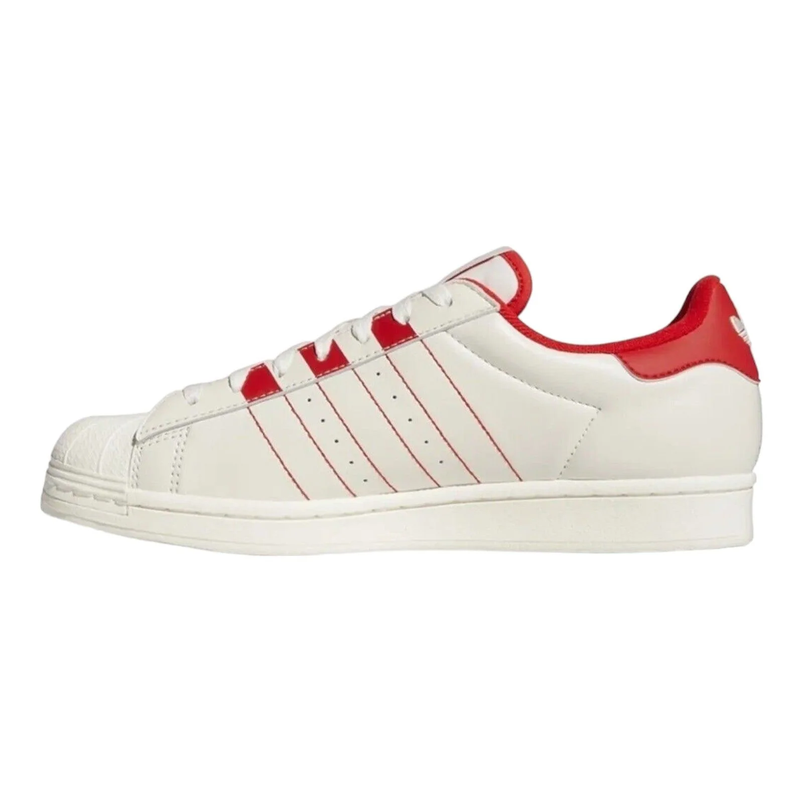 adidas Originals Superstar Trainers - White Vivid Red - Image 5