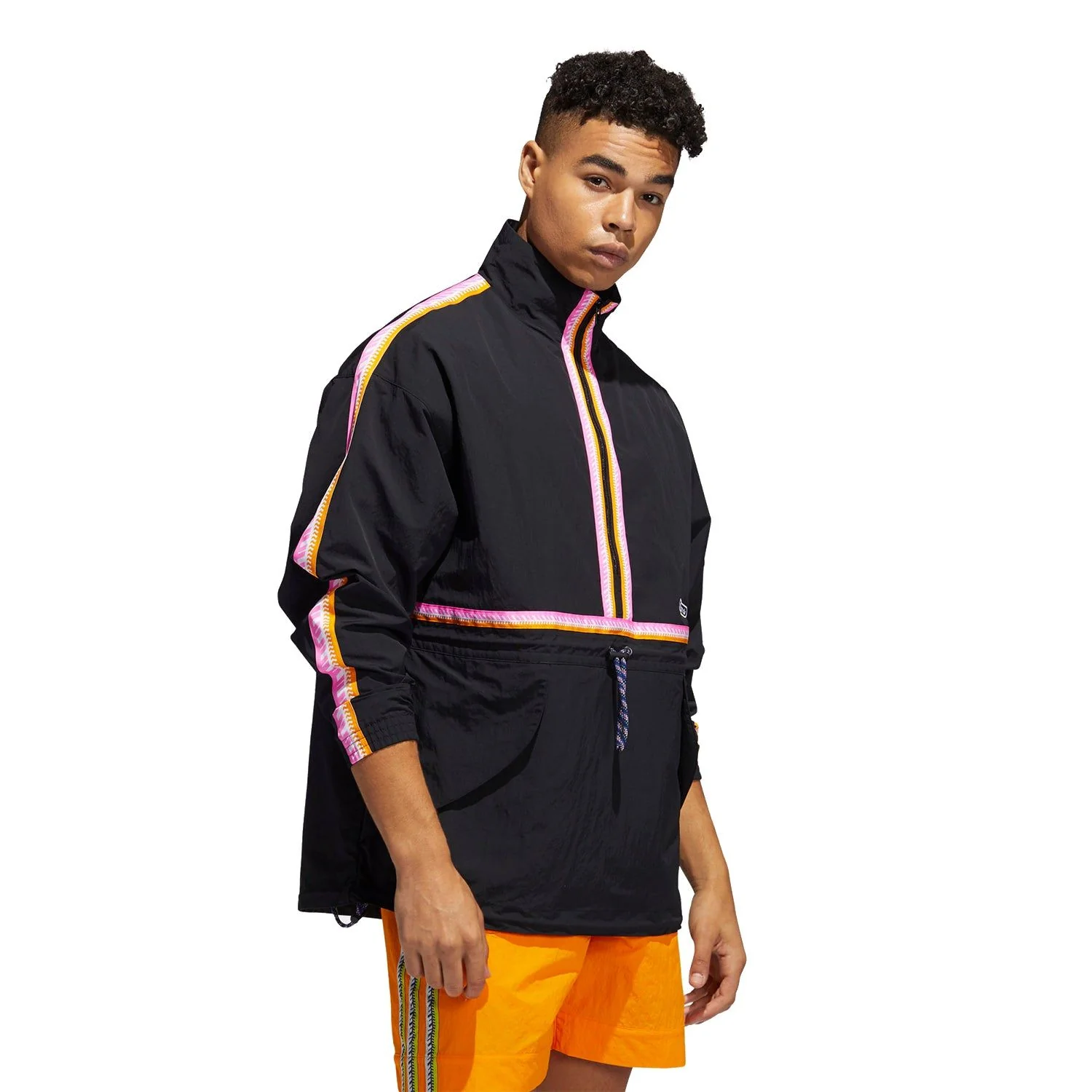 adidas Originals Taped Anorak Jacket - Black - Image 4