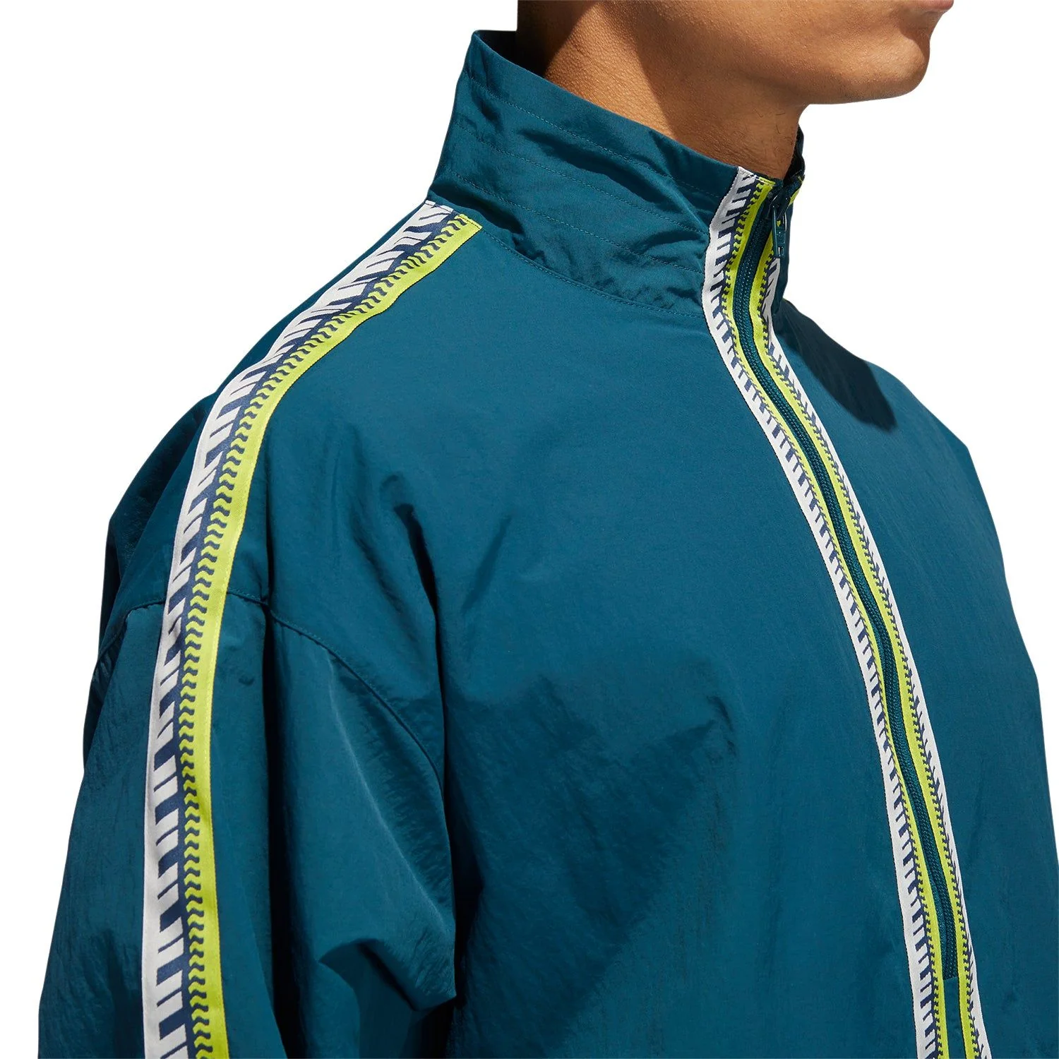 adidas Originals Taped Anorak Jacket - Green - Image 5