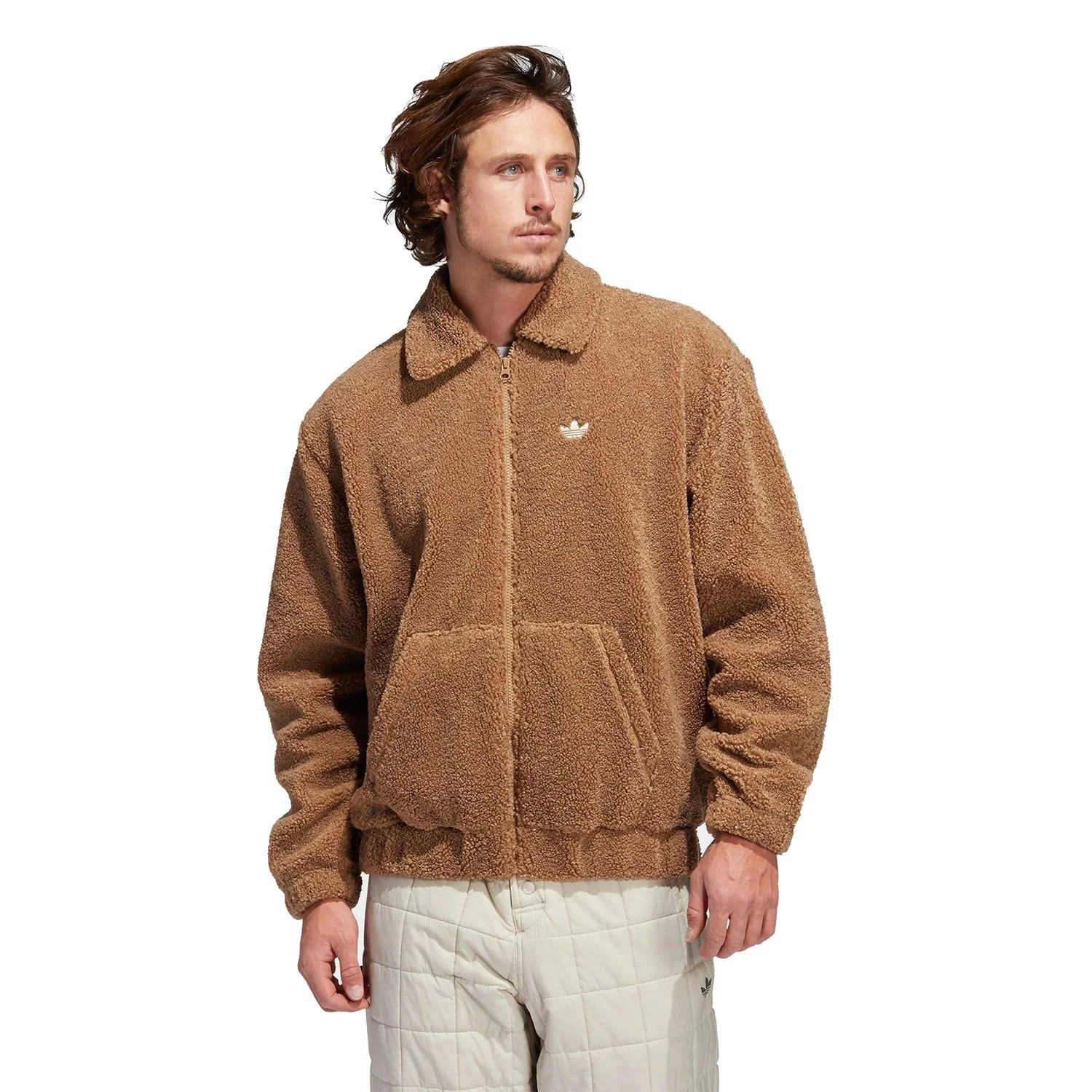 adidas Originals Teddy Bear Fleece Jacket - Brown - Image 4