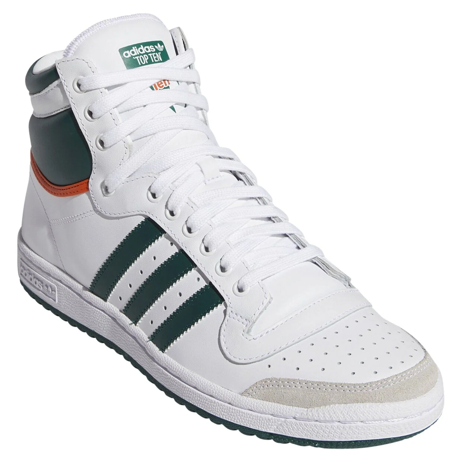 adidas Originals Top Ten Hi Miami Hurricanes - White/Green - Image 2