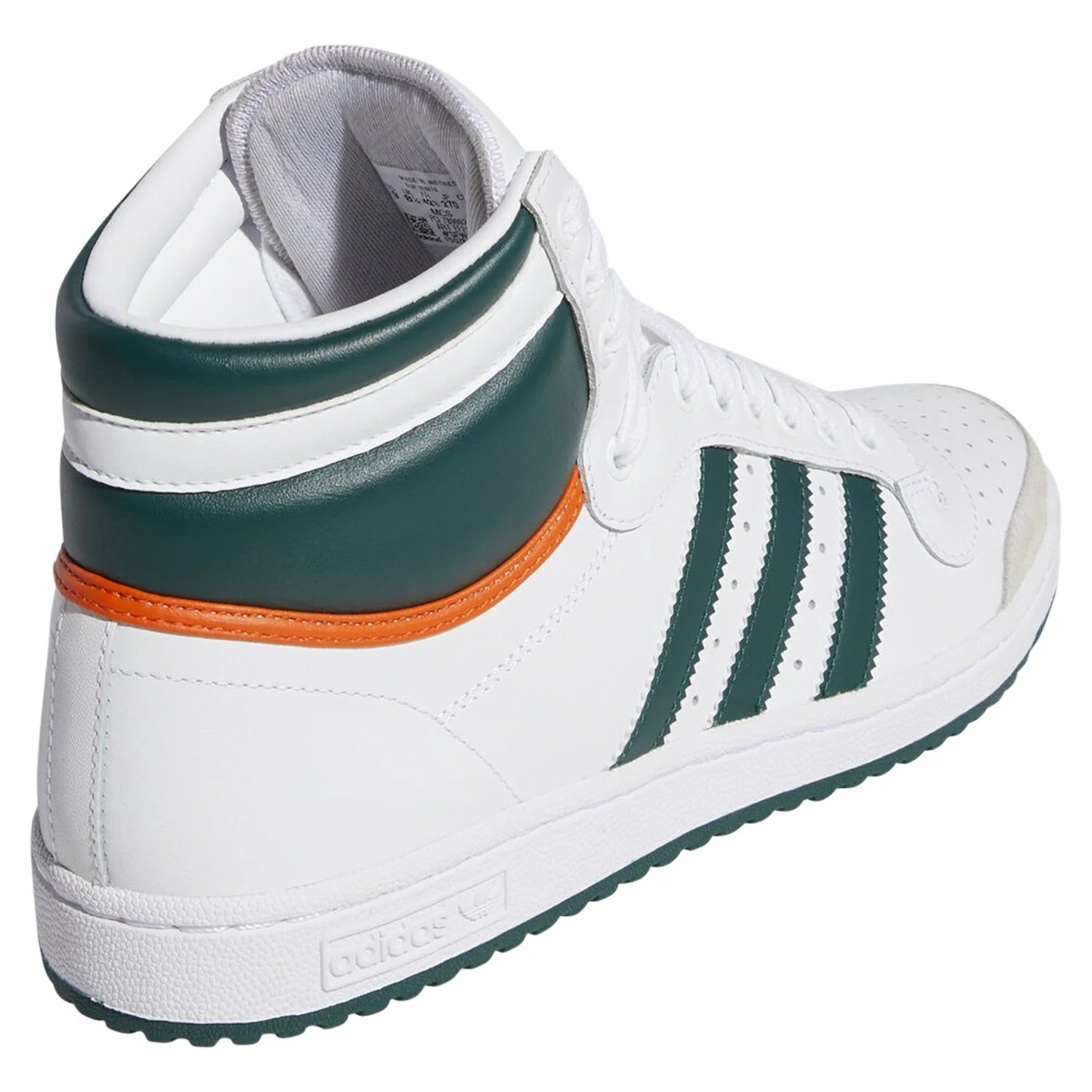 adidas Originals Top Ten Hi Miami Hurricanes - White/Green - Image 3