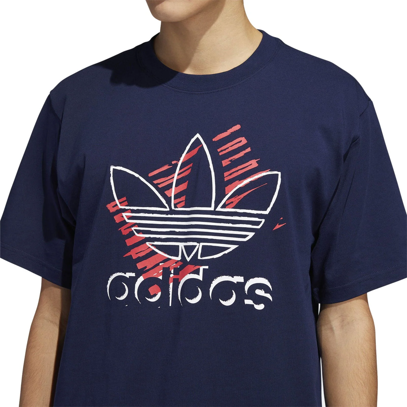 adidas Originals Trefoil Art T-Shirt - Navy - Image 4