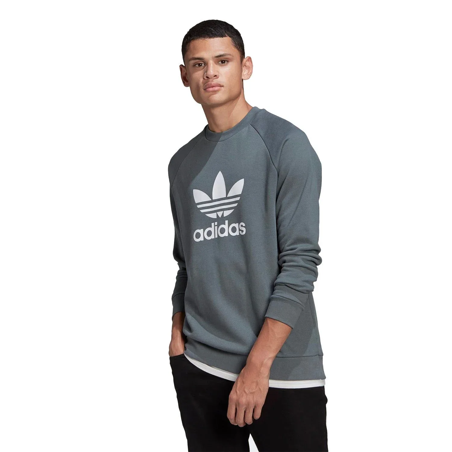 adidas Originals Trefoil Crew Sweatshirt - Blue Oxide - Image 2