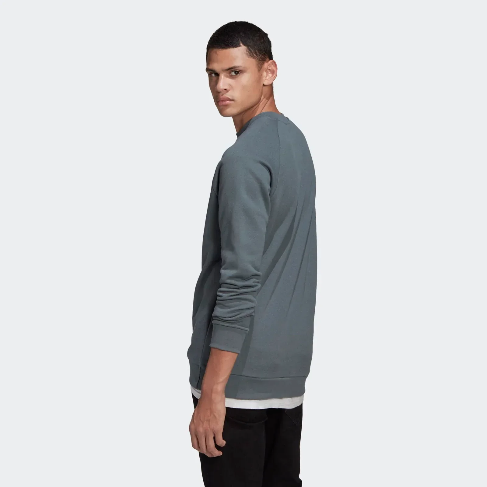 adidas Originals Trefoil Crew Sweatshirt - Blue Oxide - Image 3