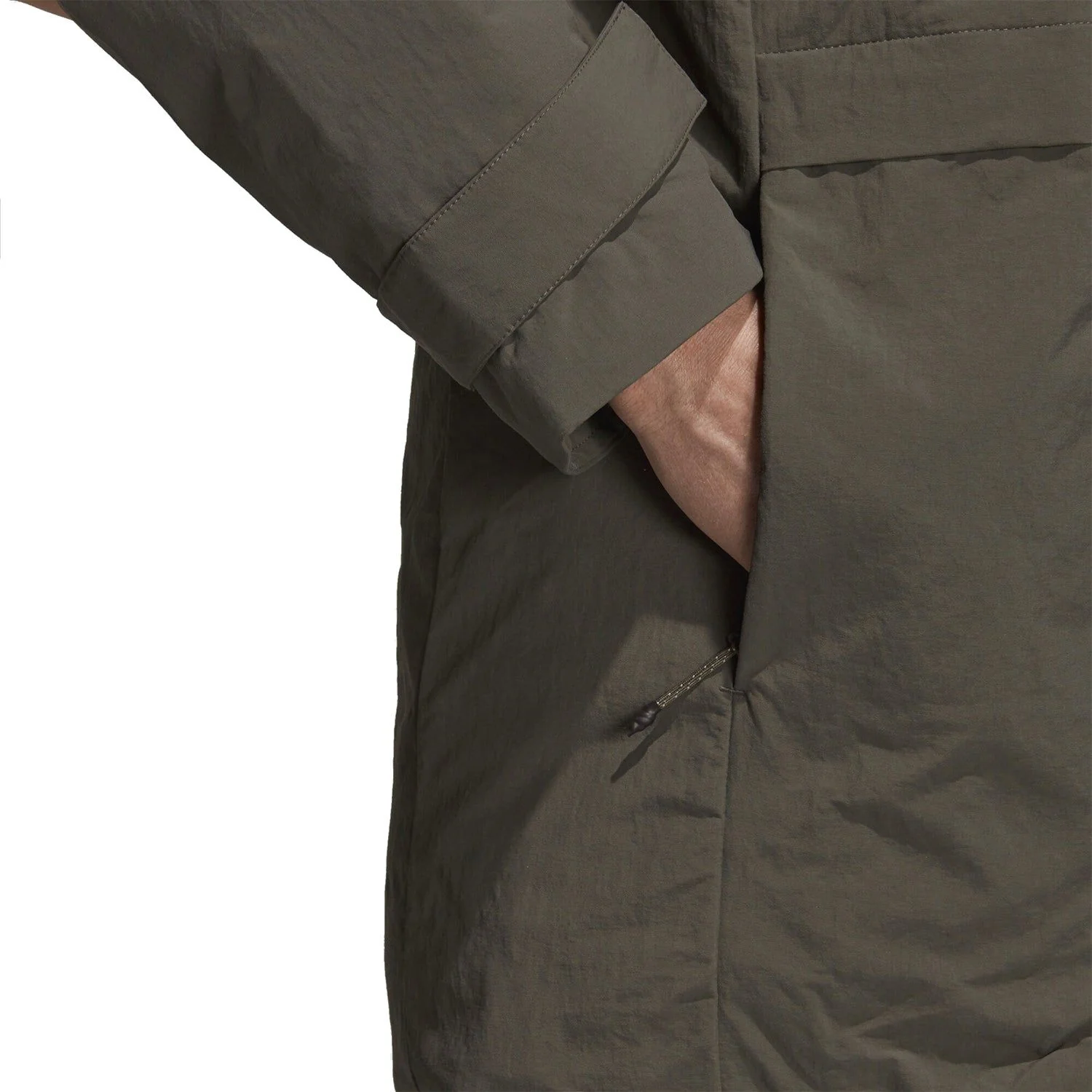 adidas Originals Trefoil Down Parka Jacket - Green - Image 5