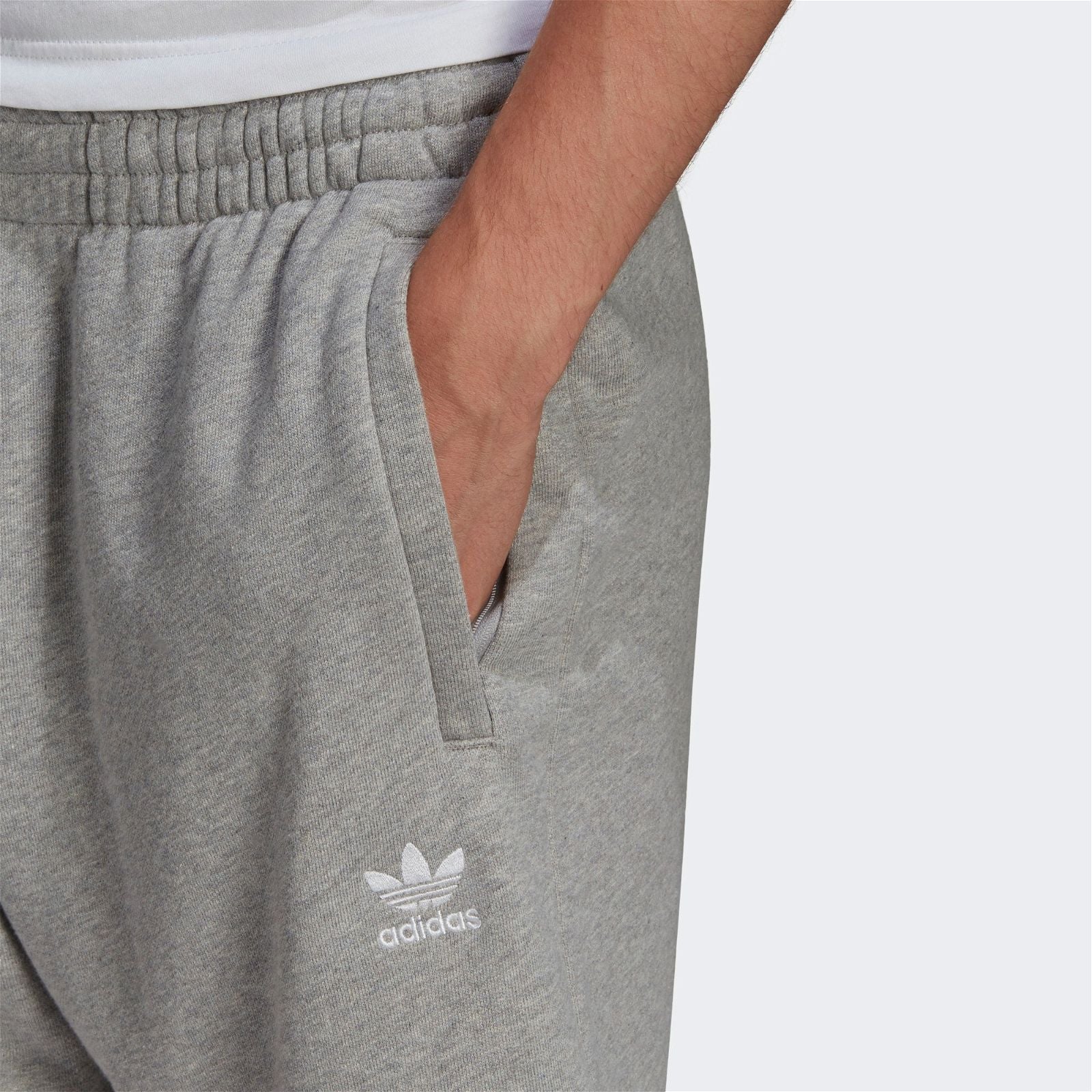adidas Originals Trefoil Essentials Fleece Shorts - Grey - Image 4