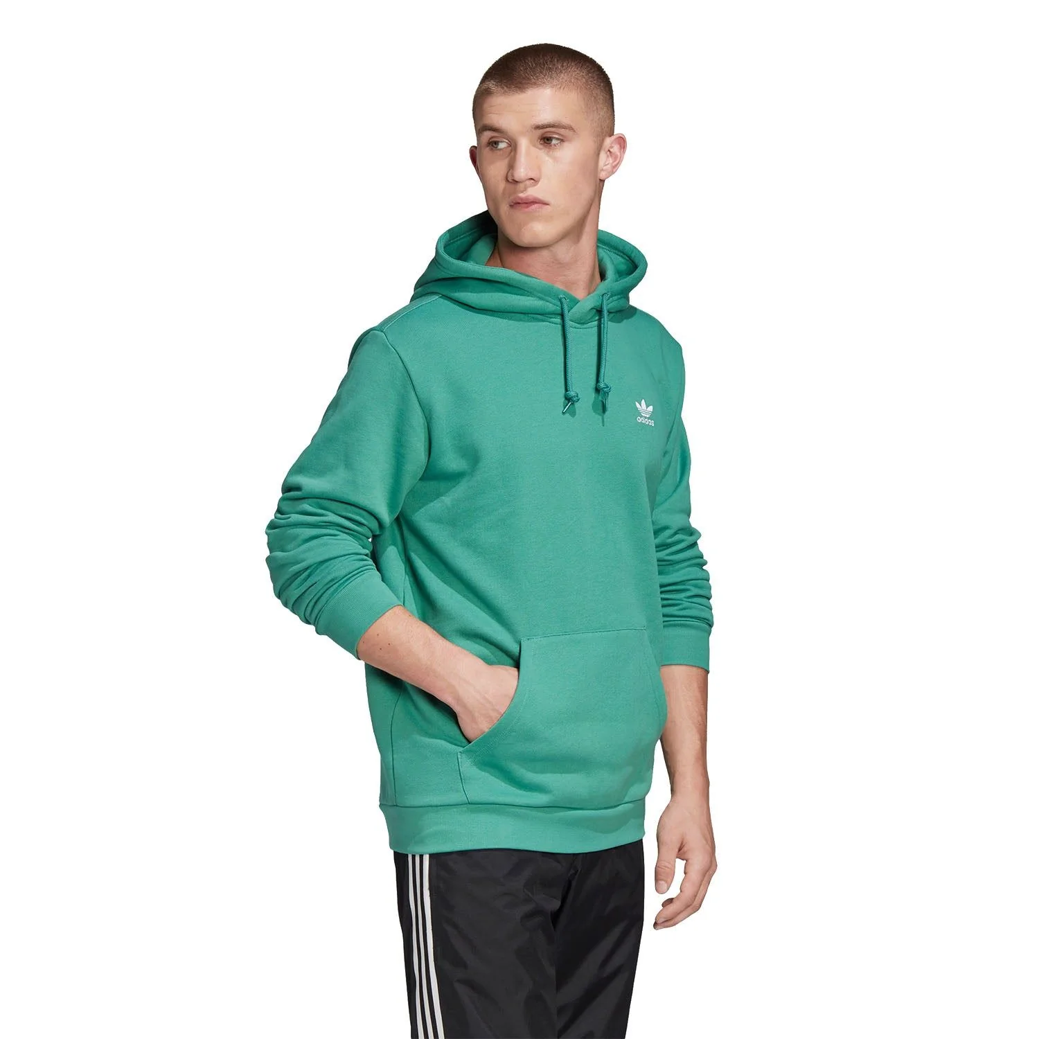 adidas Originals Trefoil Essentials Hoodie - Green - Image 3