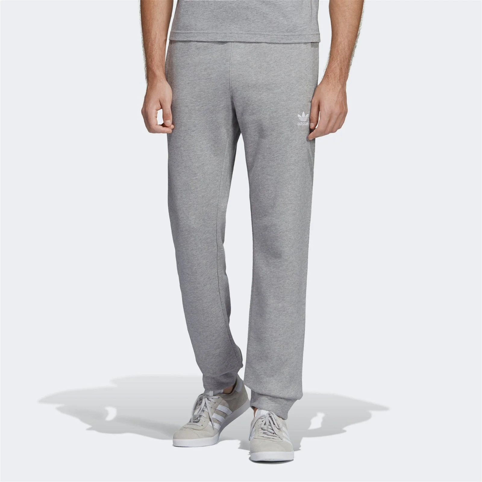 adidas Originals Trefoil Essentials Joggers - Medium Grey Heather - Image 3