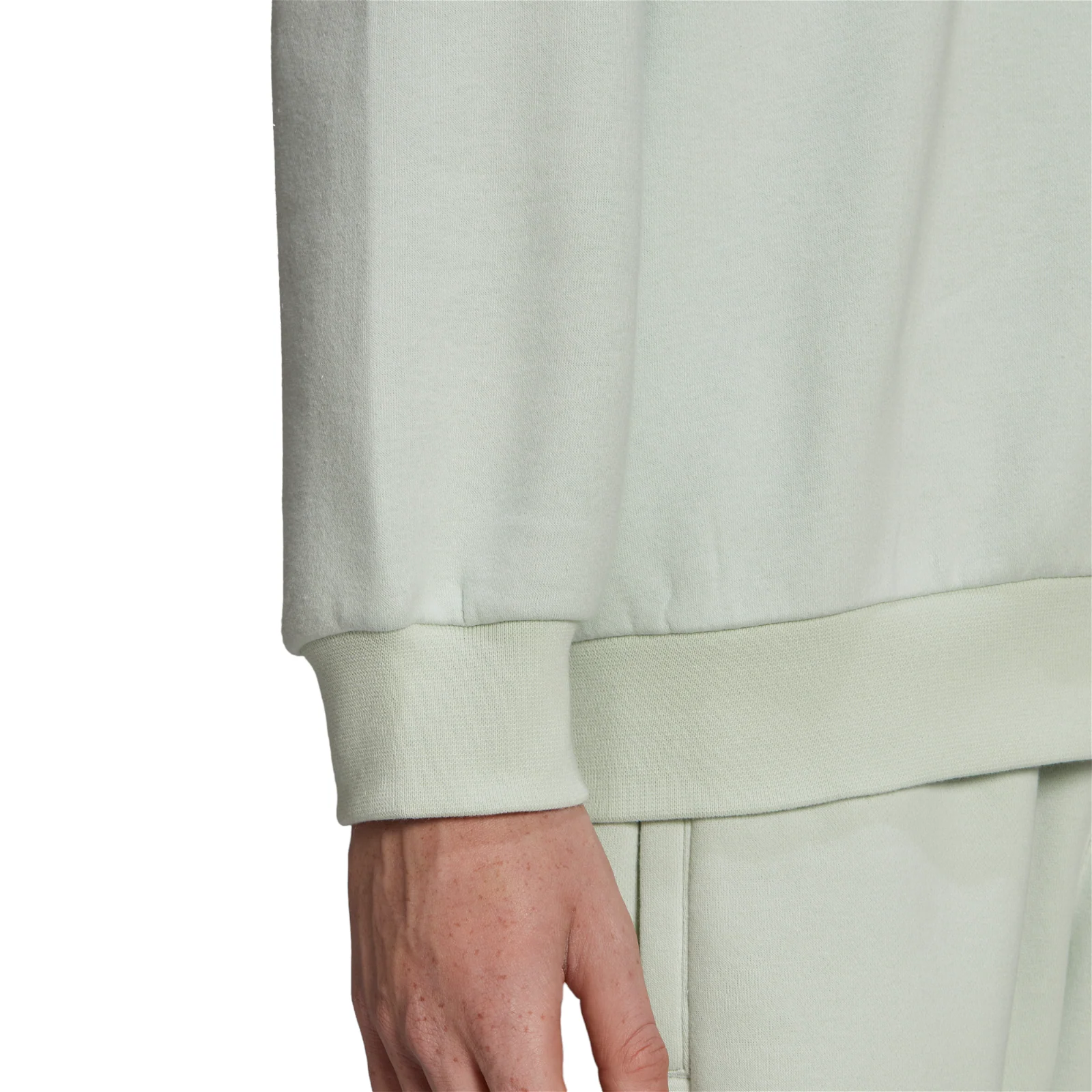 adidas Originals Trefoil Linear Quarter Zip Sweatshirt - Linen Green - Image 7