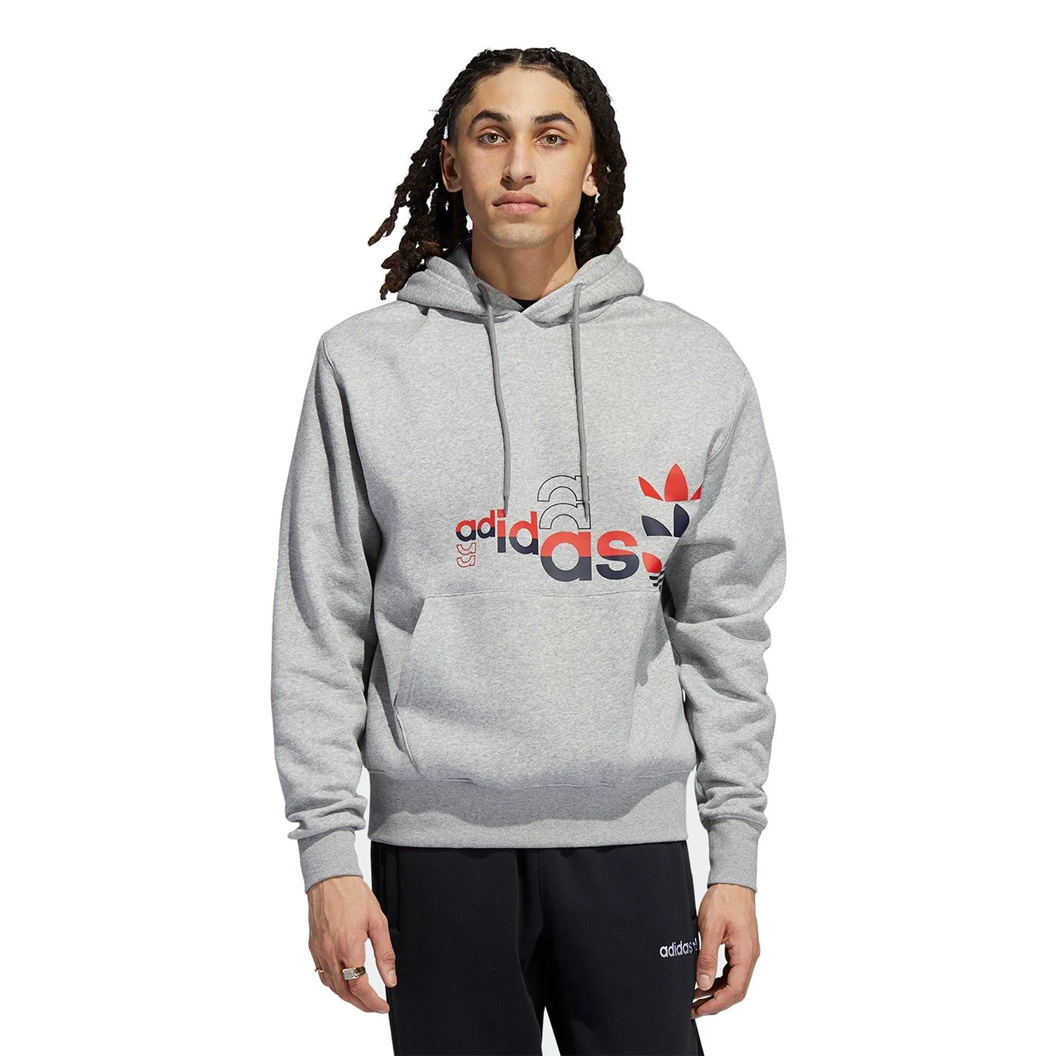 adidas Originals Trefoil Logo Play Hoodie - Grey - Image 2