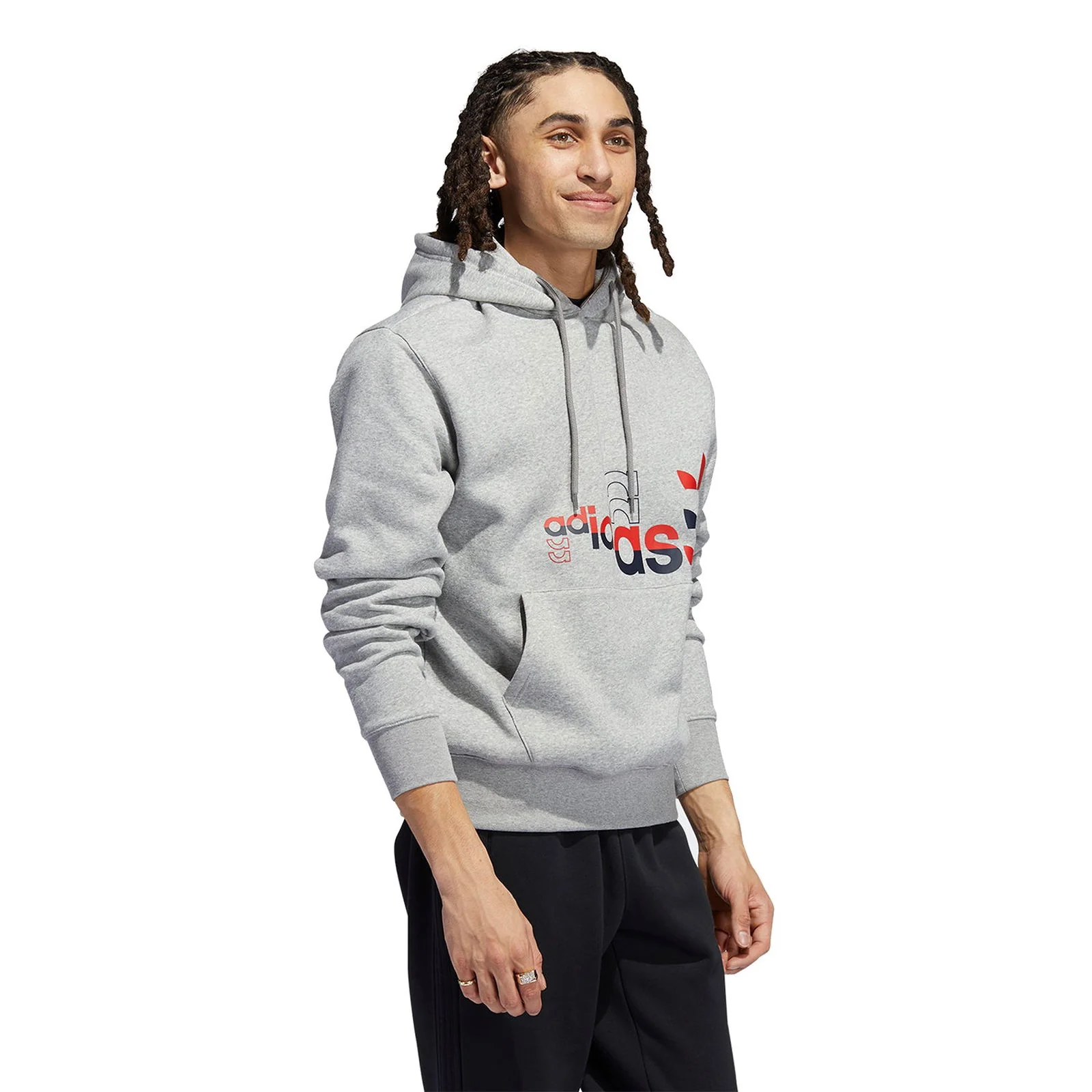 adidas Originals Trefoil Logo Play Hoodie - Grey - Image 3