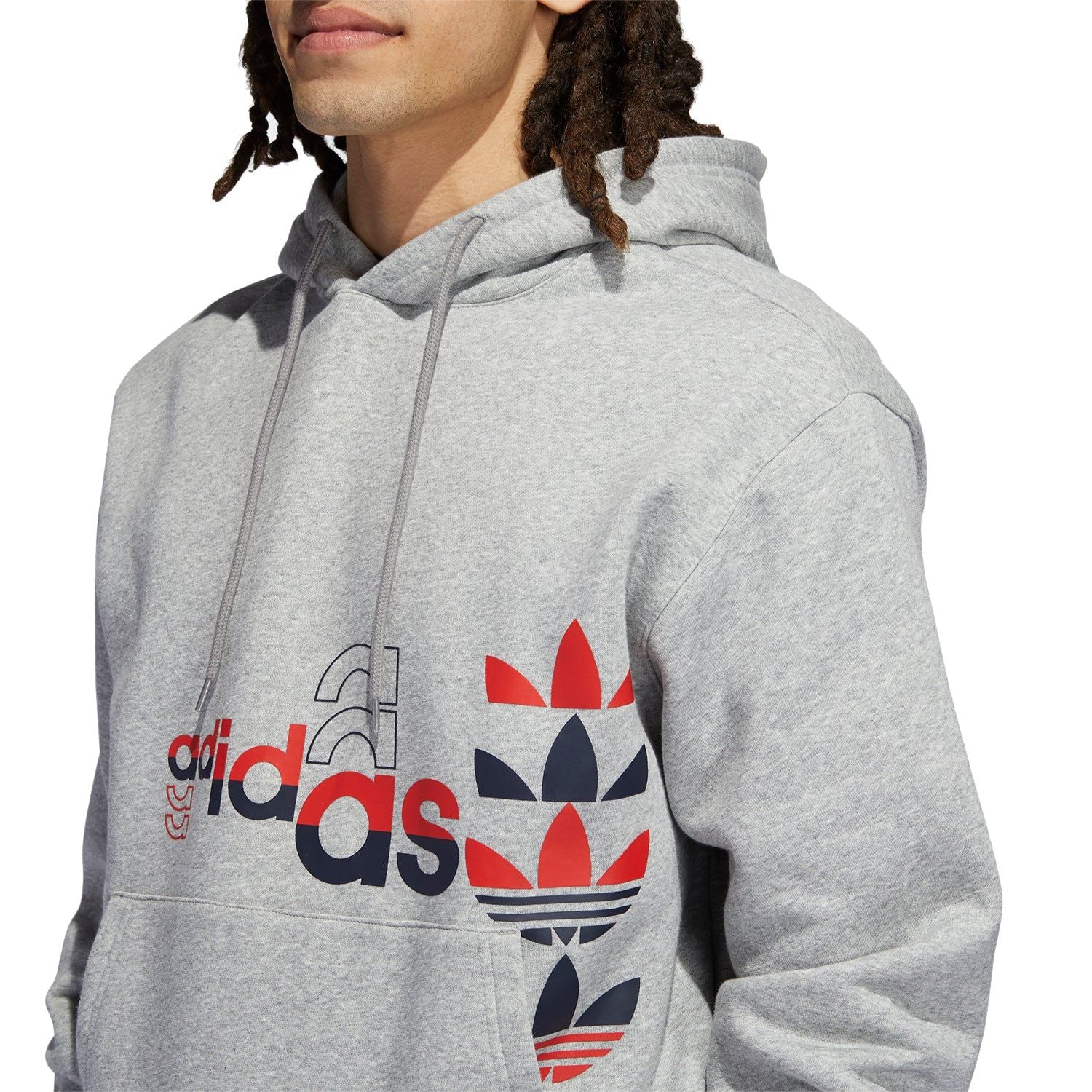 adidas Originals Trefoil Logo Play Hoodie - Grey - Image 4