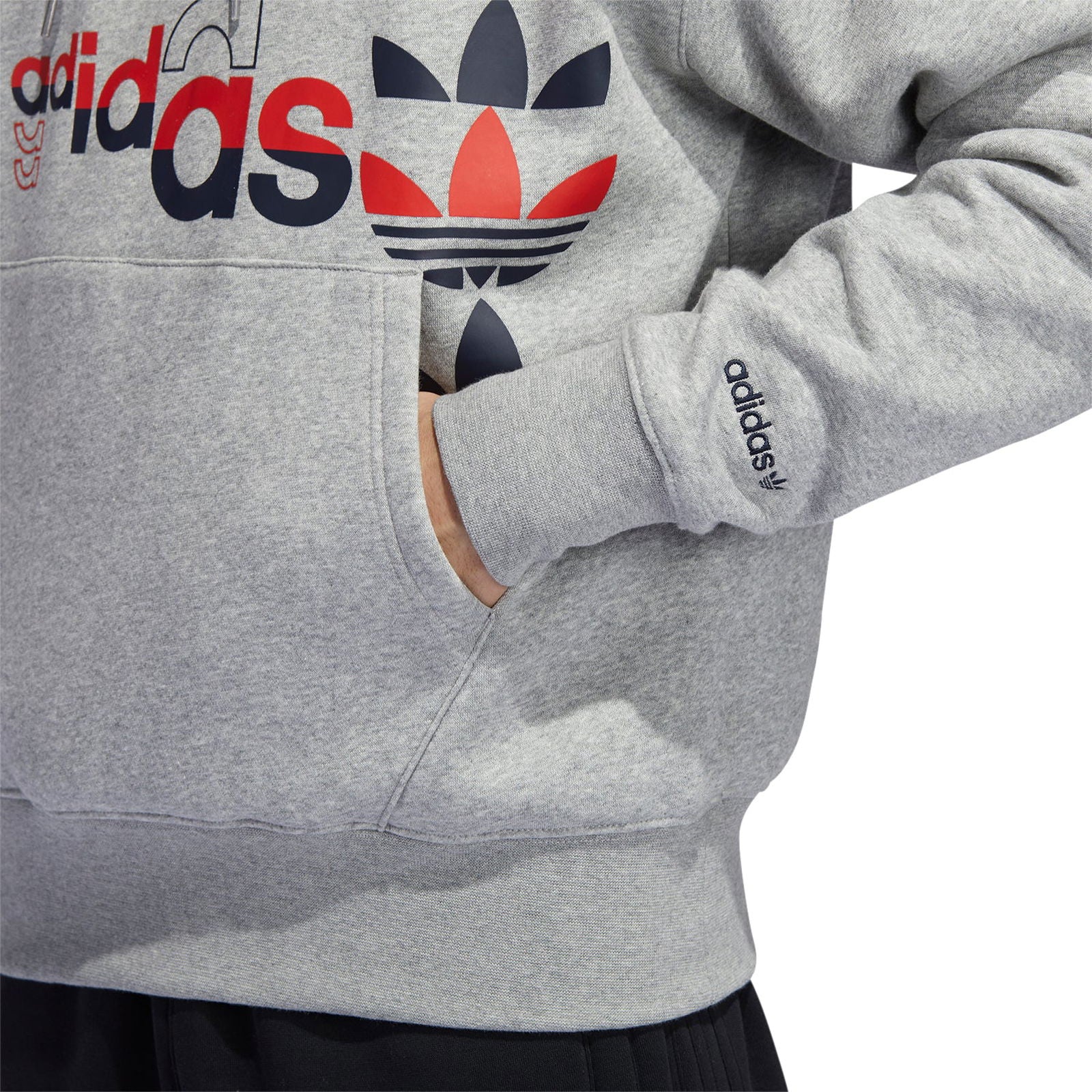 adidas Originals Trefoil Logo Play Hoodie - Grey - Image 5