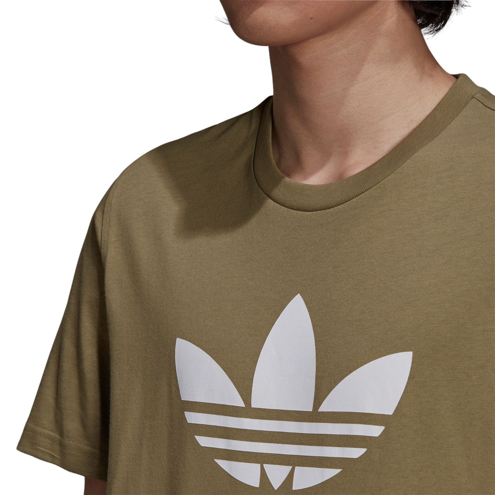 adidas Originals Trefoil Logo Print T Shirt - Orbit Green - Image 4
