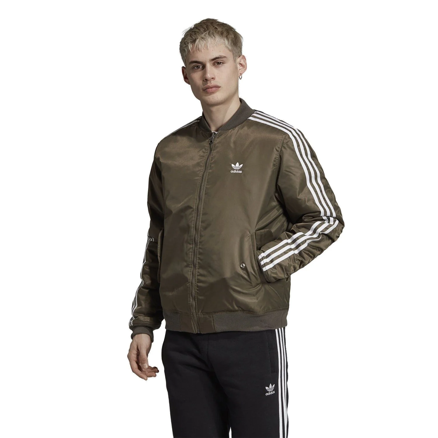 adidas Originals Trefoil Padded Bomber - Green - Image 3