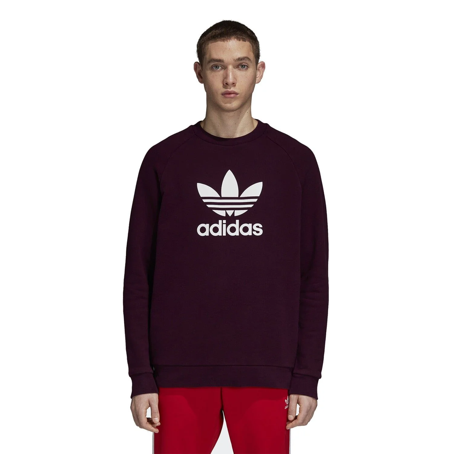 adidas Originals Trefoil Sweatshirt - Burgundy - Image 3