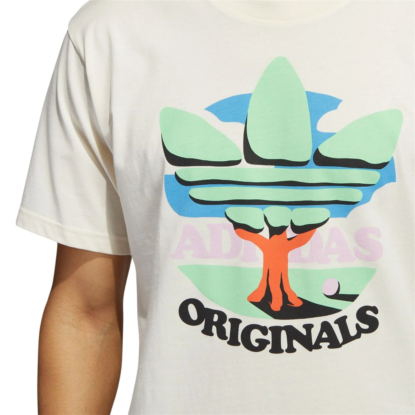 adidas Originals Trefoil Tree T-Shirt - Non Dyed White - Image 2