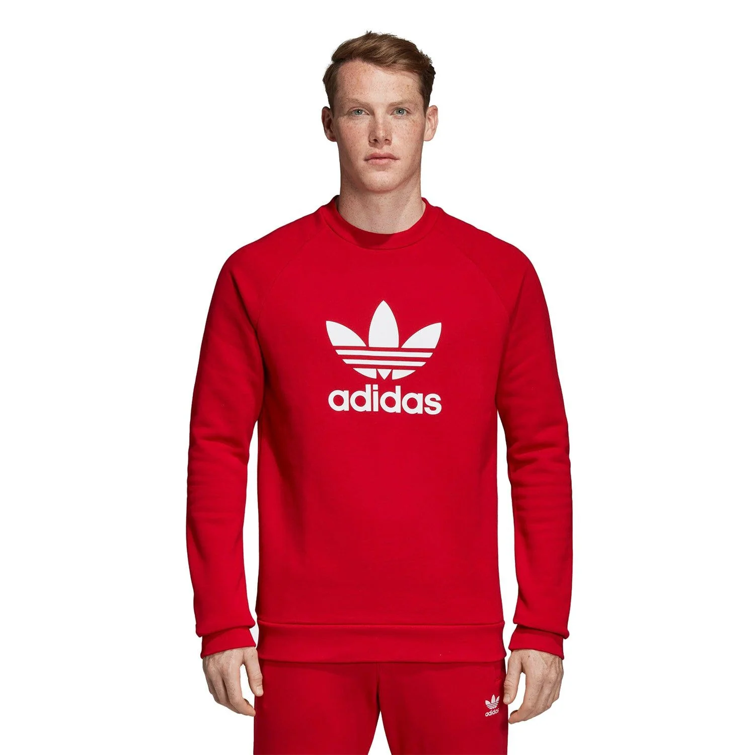 adidas Originals Trefoil Warm-Up Crew Sweatshirt - Red - Image 3