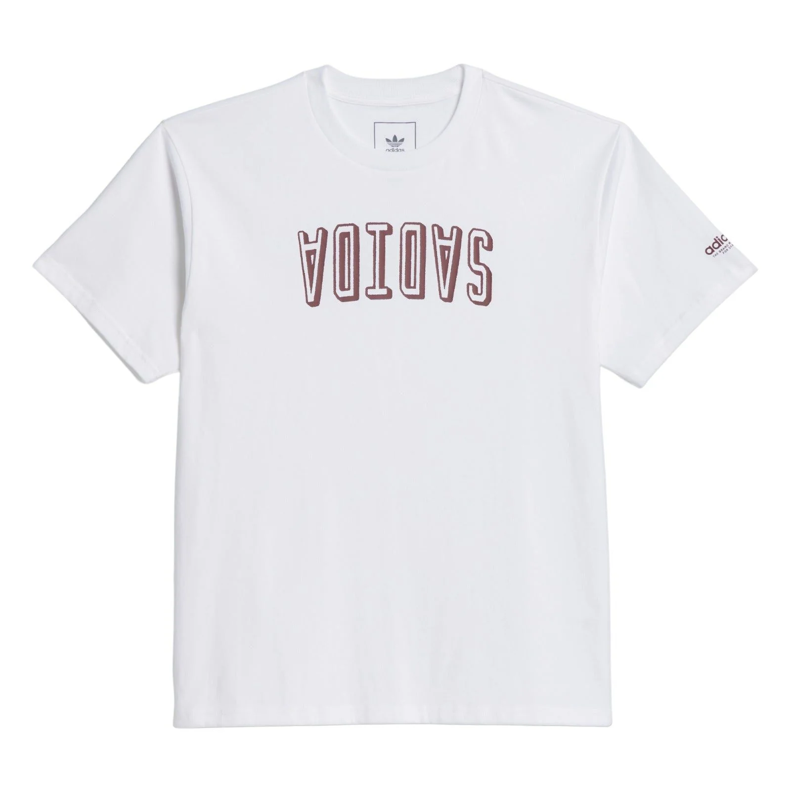 adidas Originals Unisex 4.0 Flipped Adi Skateboarding Tee - White / Burgundy