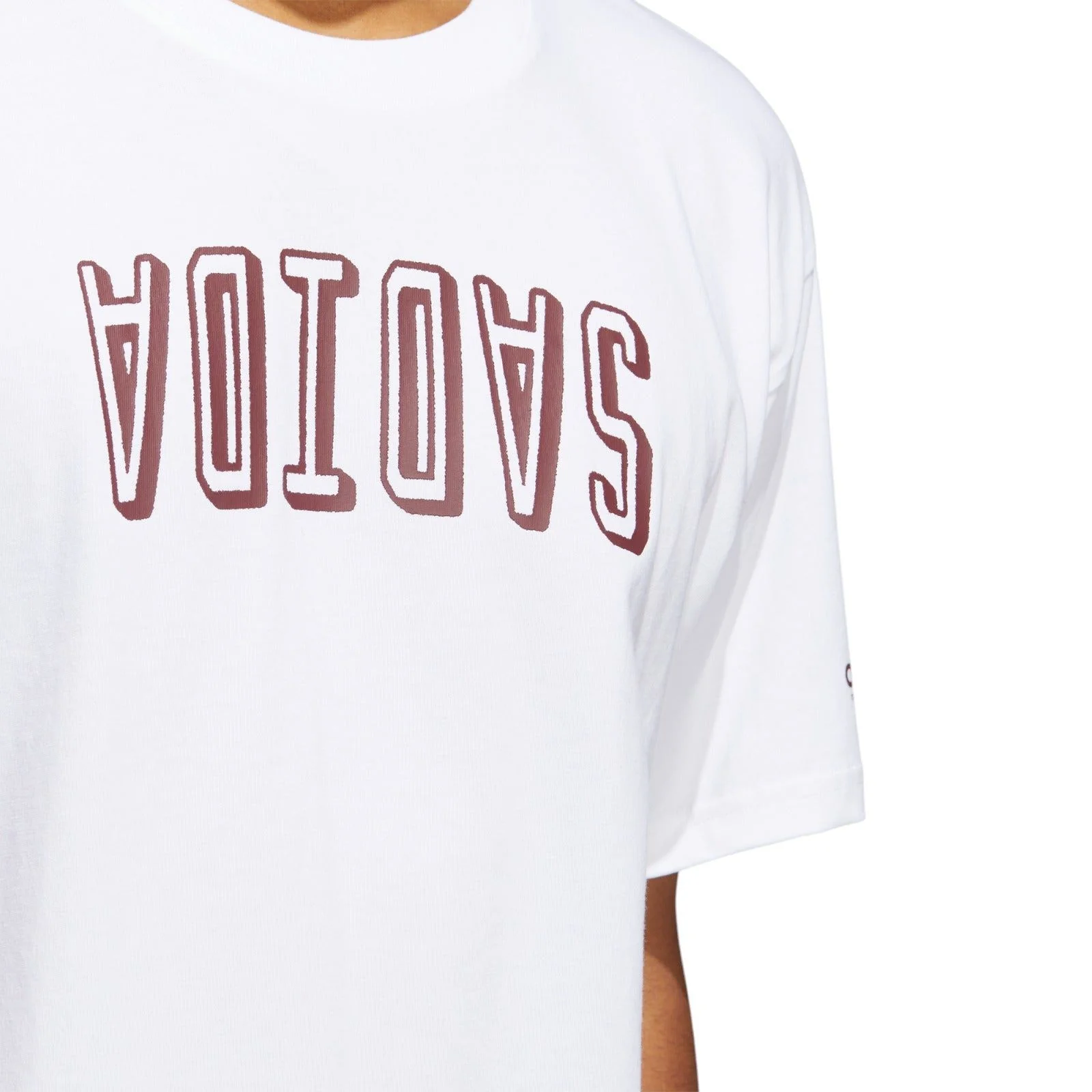 adidas Originals Unisex 4.0 Flipped Adi Skateboarding Tee - White / Burgundy - Image 6