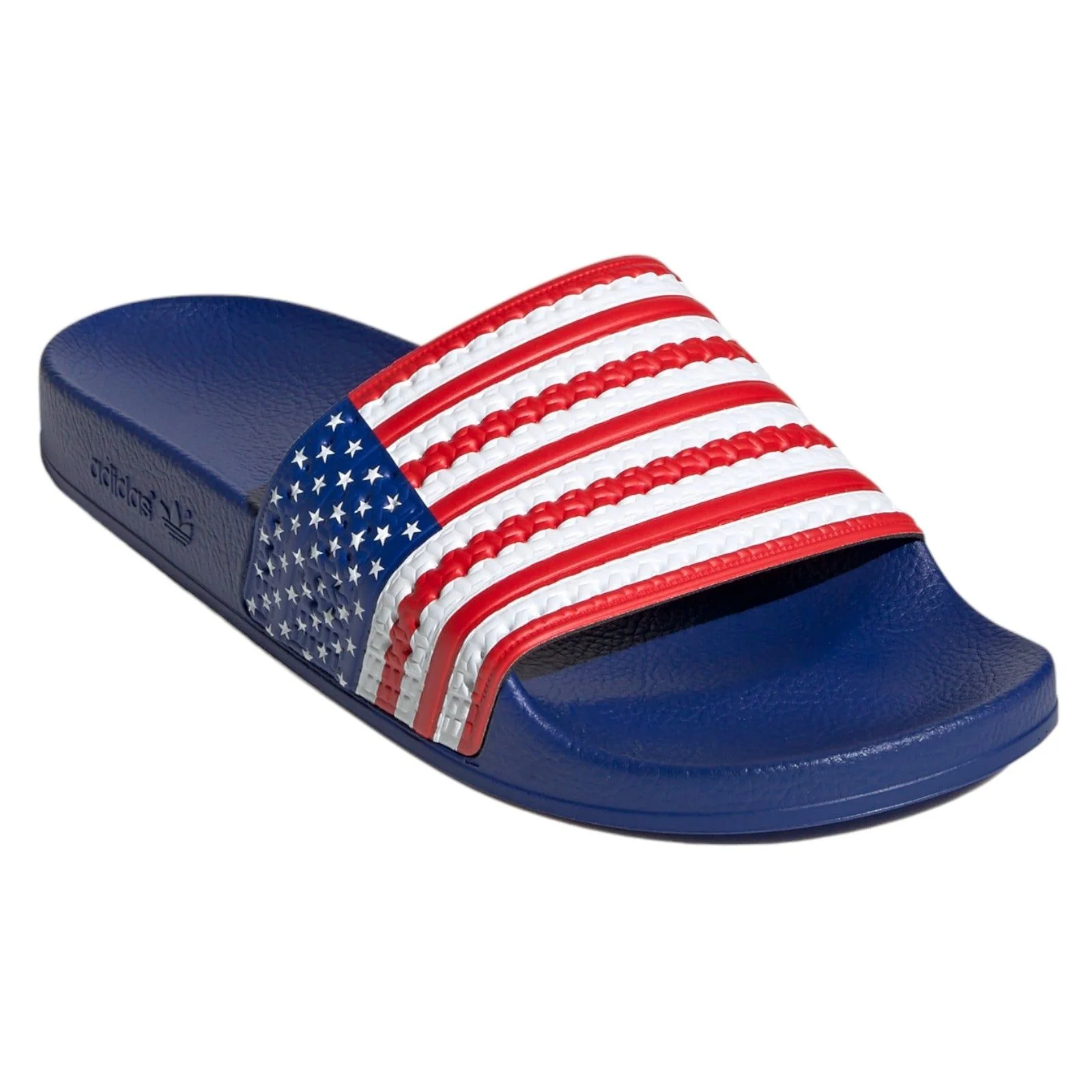 adidas Originals Unisex Adilette USA Slides - Blue / Red - Image 2