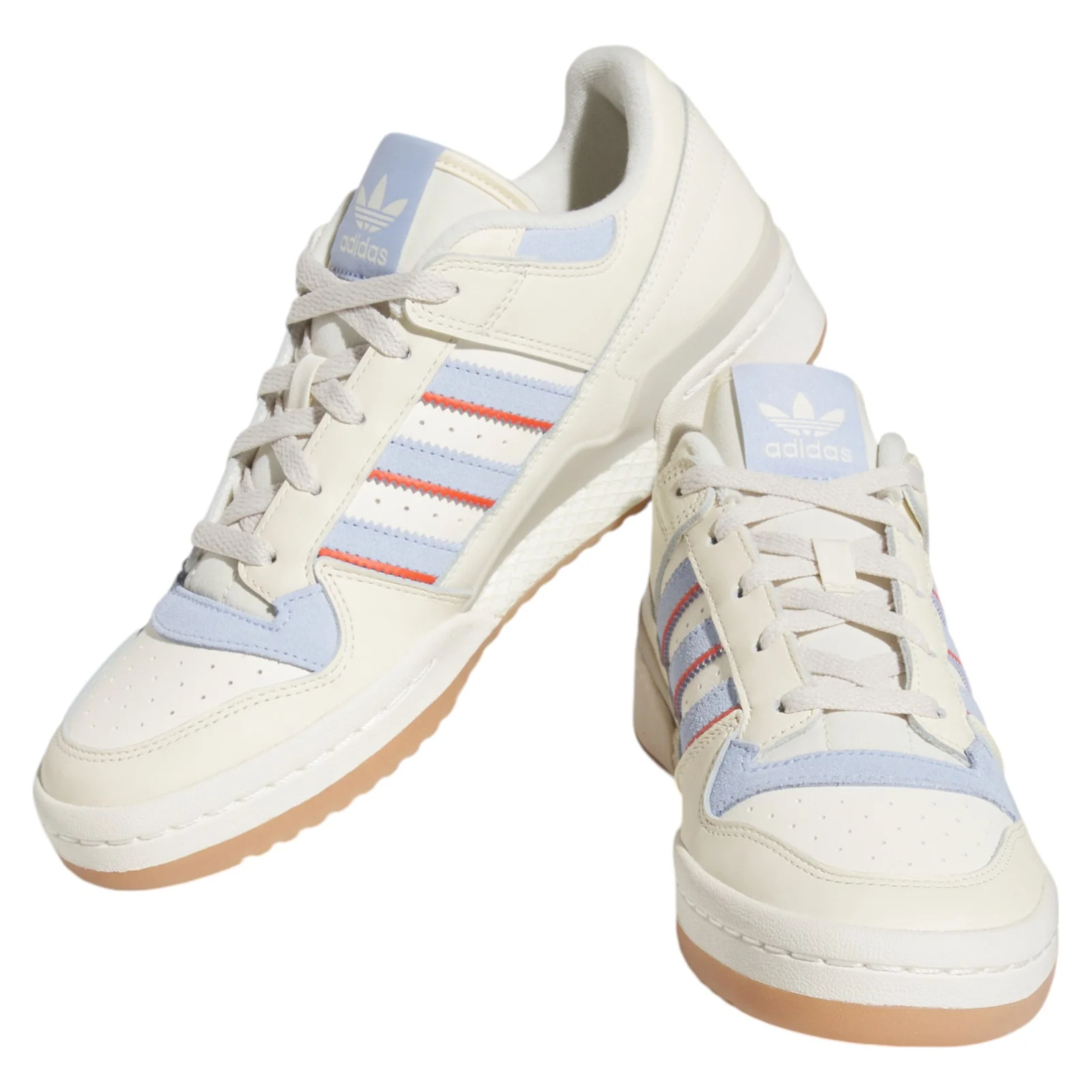 adidas Originals Unisex Forum Low Classic Shoes - Cream White / Blue Dawn / Preloved Red - Image 2