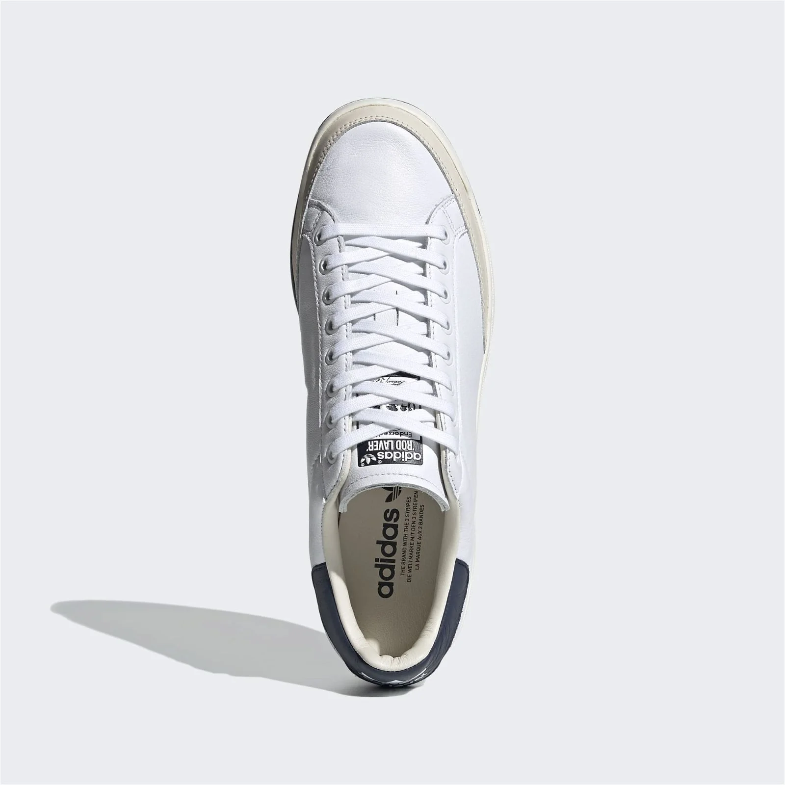 adidas Originals Unisex Rod Laver Shoes - White / Navy - Image 6