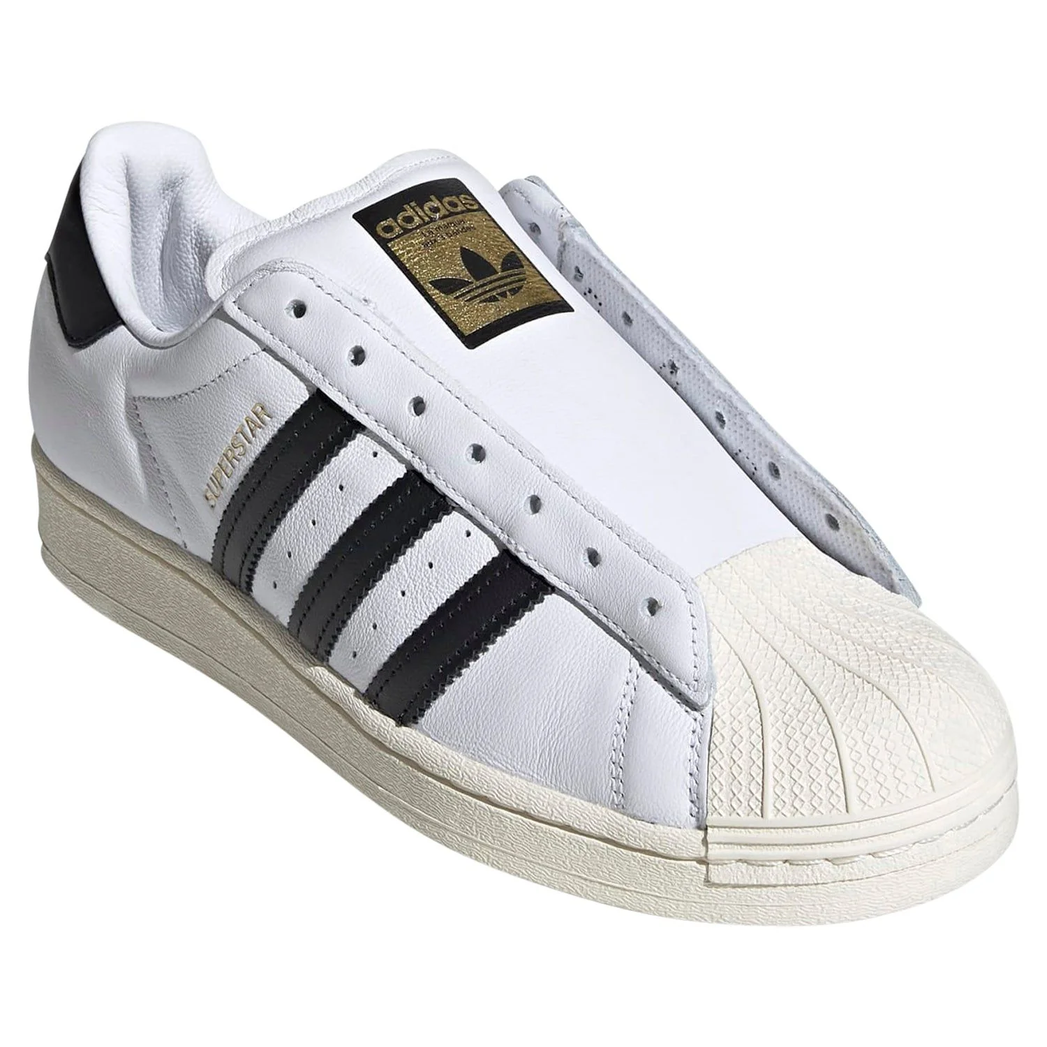 adidas Originals Unisex Superstar Laceless Shoes - White Black - Image 2