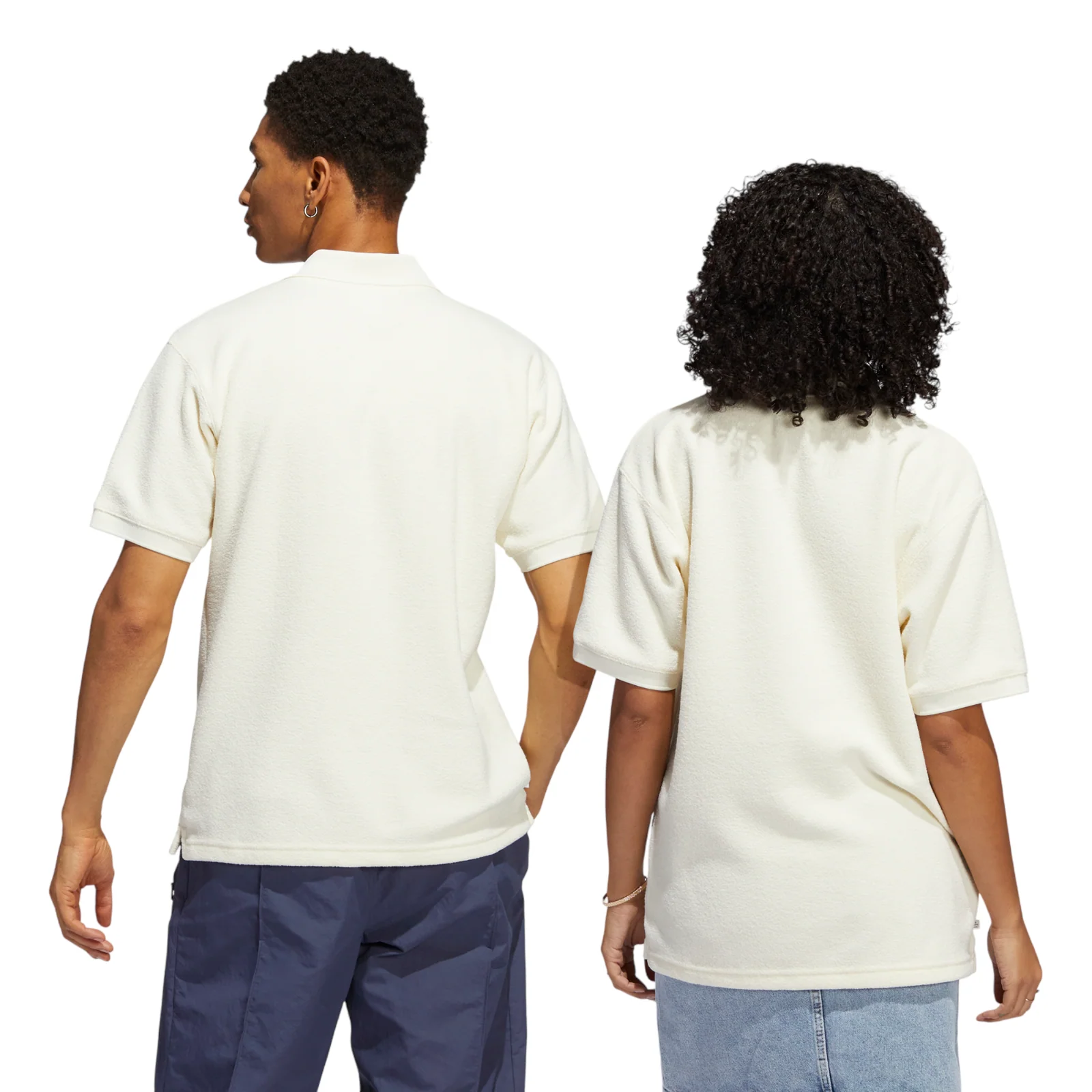 adidas Originals Unisex Tennis Polo - Cream & White - Image 3