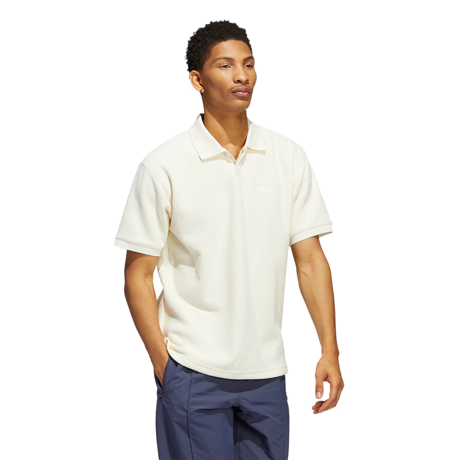adidas Originals Unisex Tennis Polo - Cream & White - Image 4