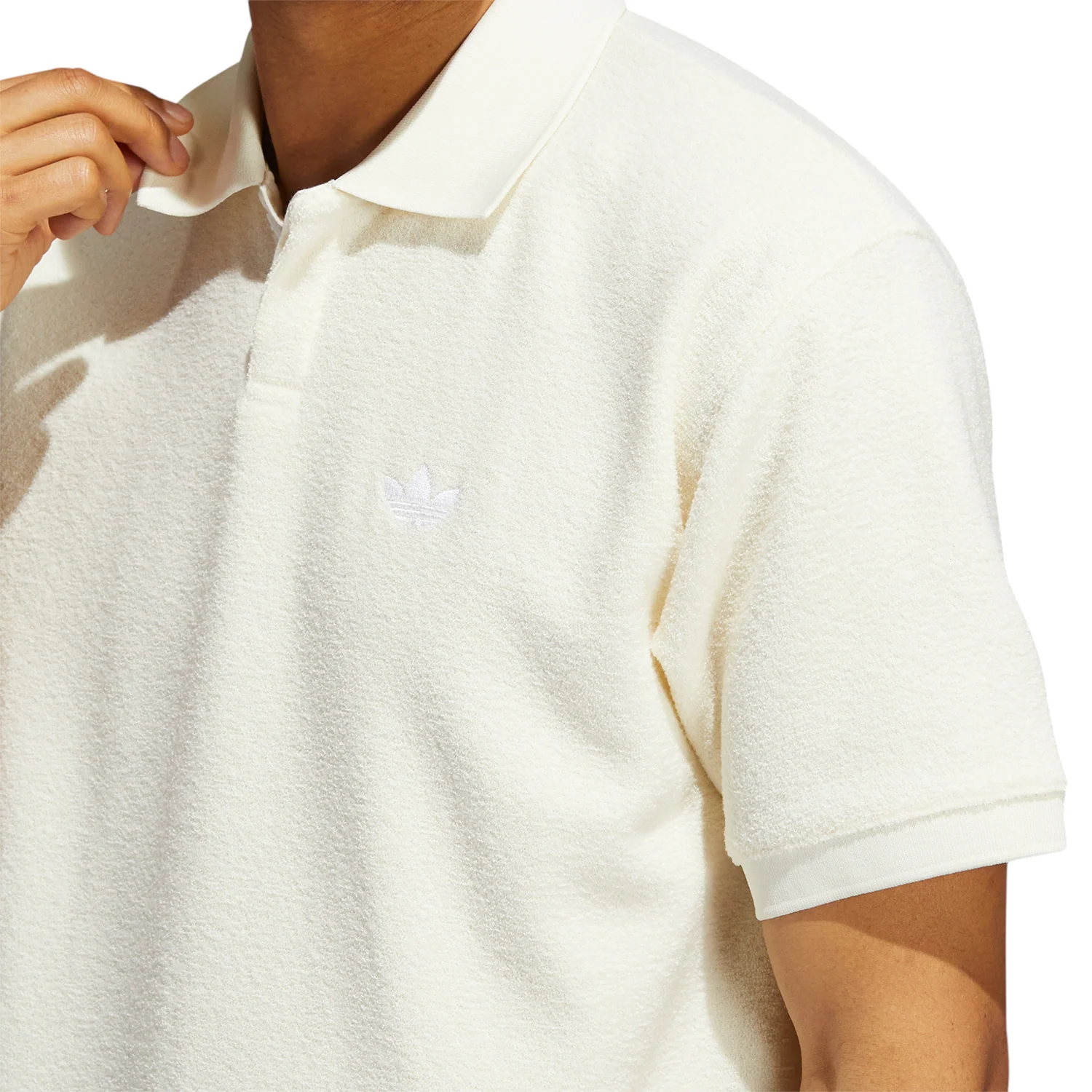 adidas Originals Unisex Tennis Polo - Cream & White - Image 7