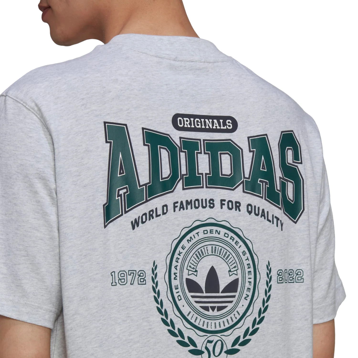 adidas Originals Varsity Loose Graphic T-Shirt - Grey - Image 2
