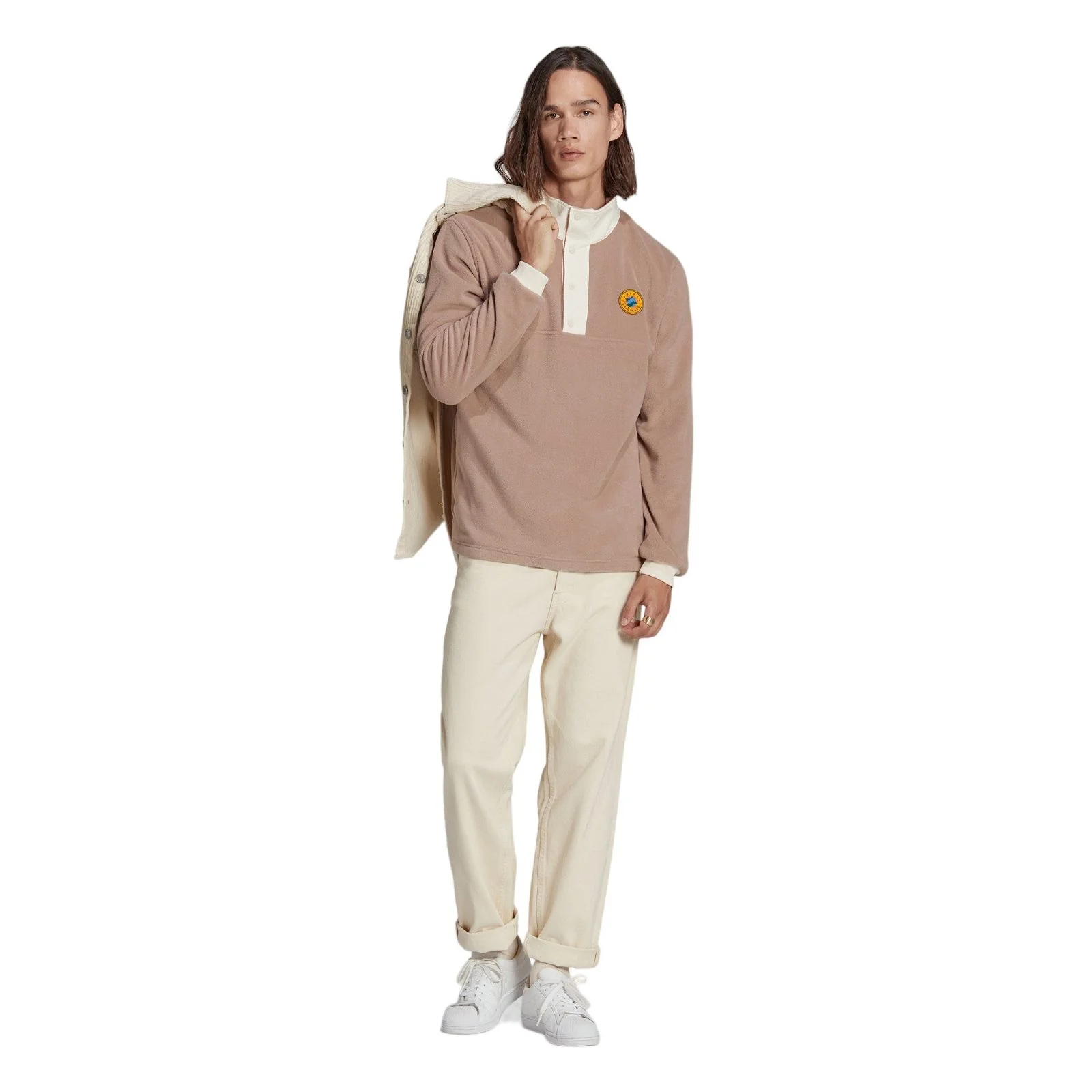 adidas Originals Wander Hour Quarter-Snap Polar Fleece - Brown - Image 4
