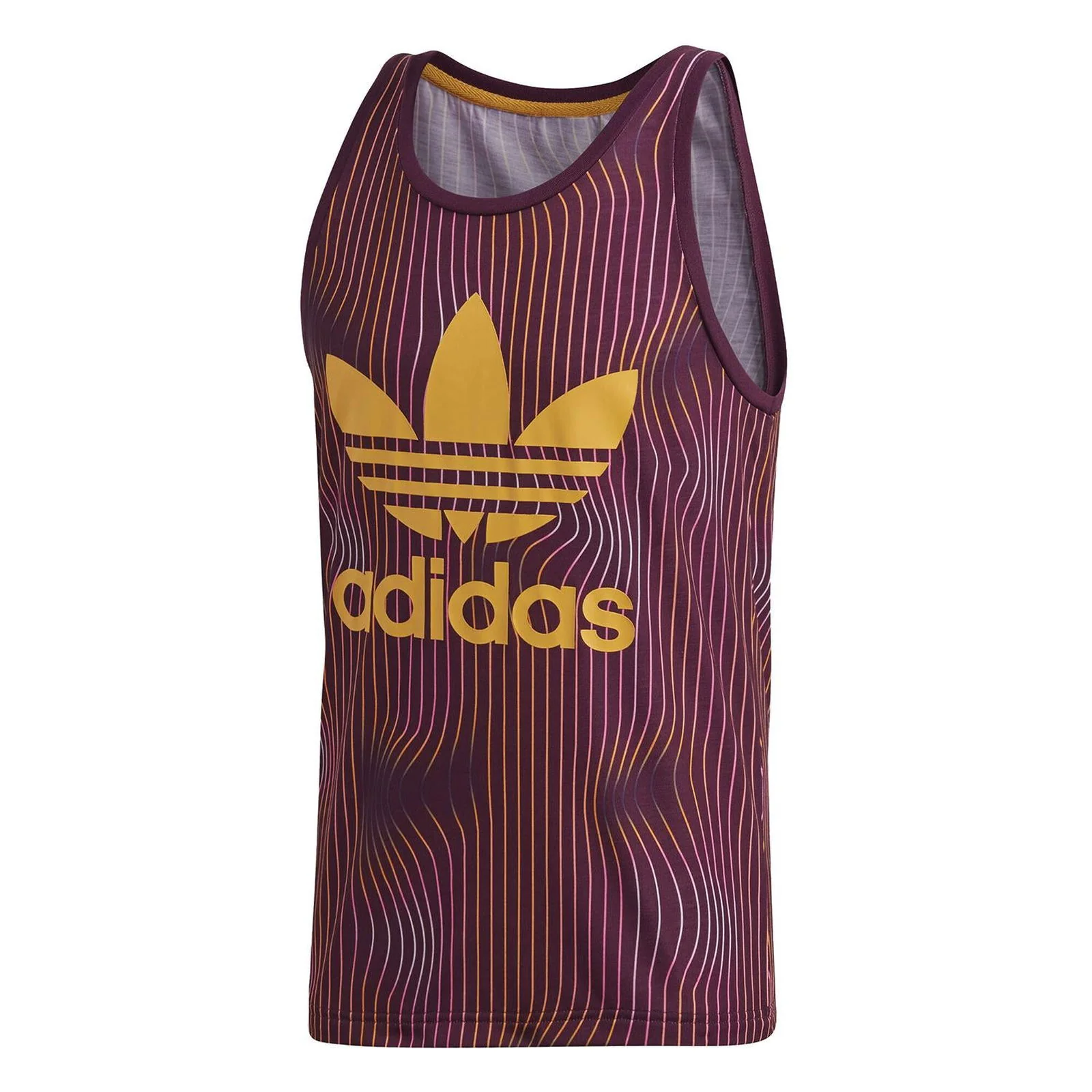 adidas Originals Men's Warped Stripes Tank Top - Burgundy