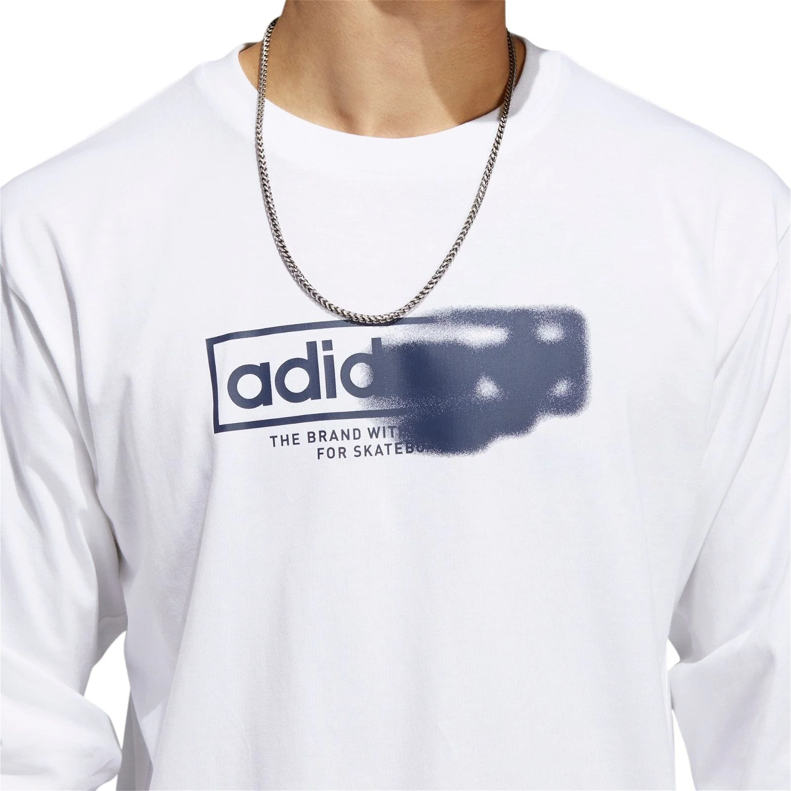 adidas Originals Washed Out 4.0 Logo Long Sleeve T-Shirt - White - Image 4
