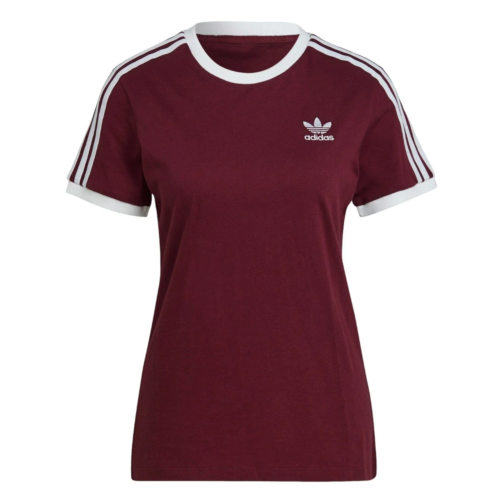 adidas Originals Women's Adicolor Classics 3-Stripes T-Shirt - Burgundy